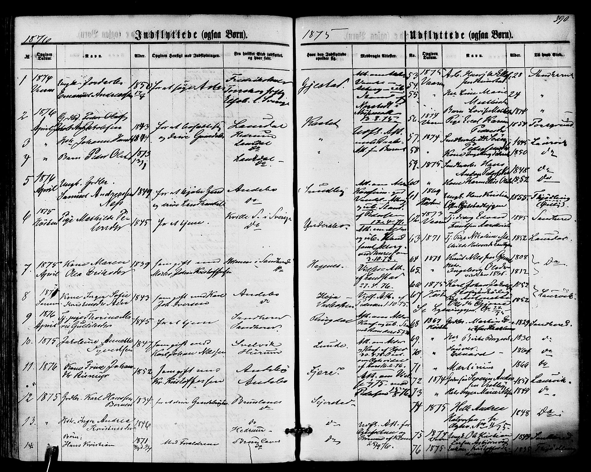 Hedrum kirkebøker, SAKO/A-344/F/Fa/L0008: Parish register (official) no. I 8, 1869-1880, p. 390