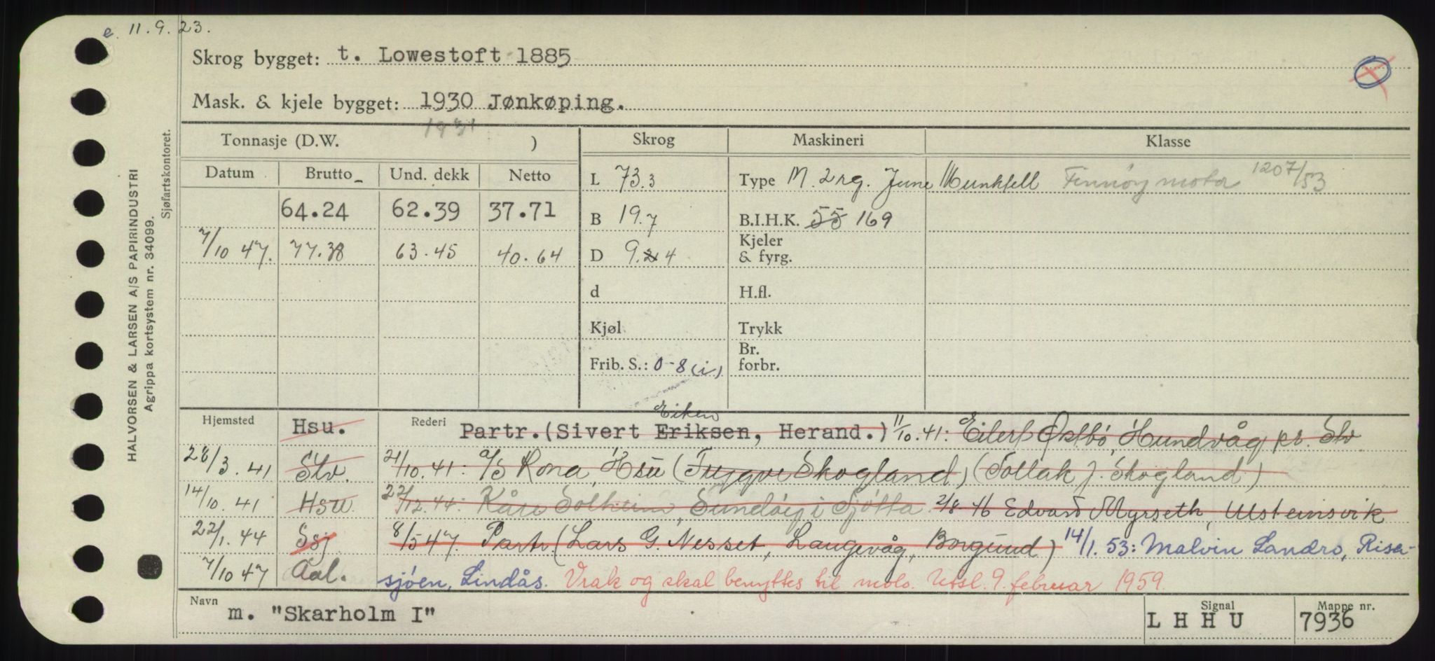 Sjøfartsdirektoratet med forløpere, Skipsmålingen, AV/RA-S-1627/H/Hd/L0034: Fartøy, Sk-Slå, p. 63