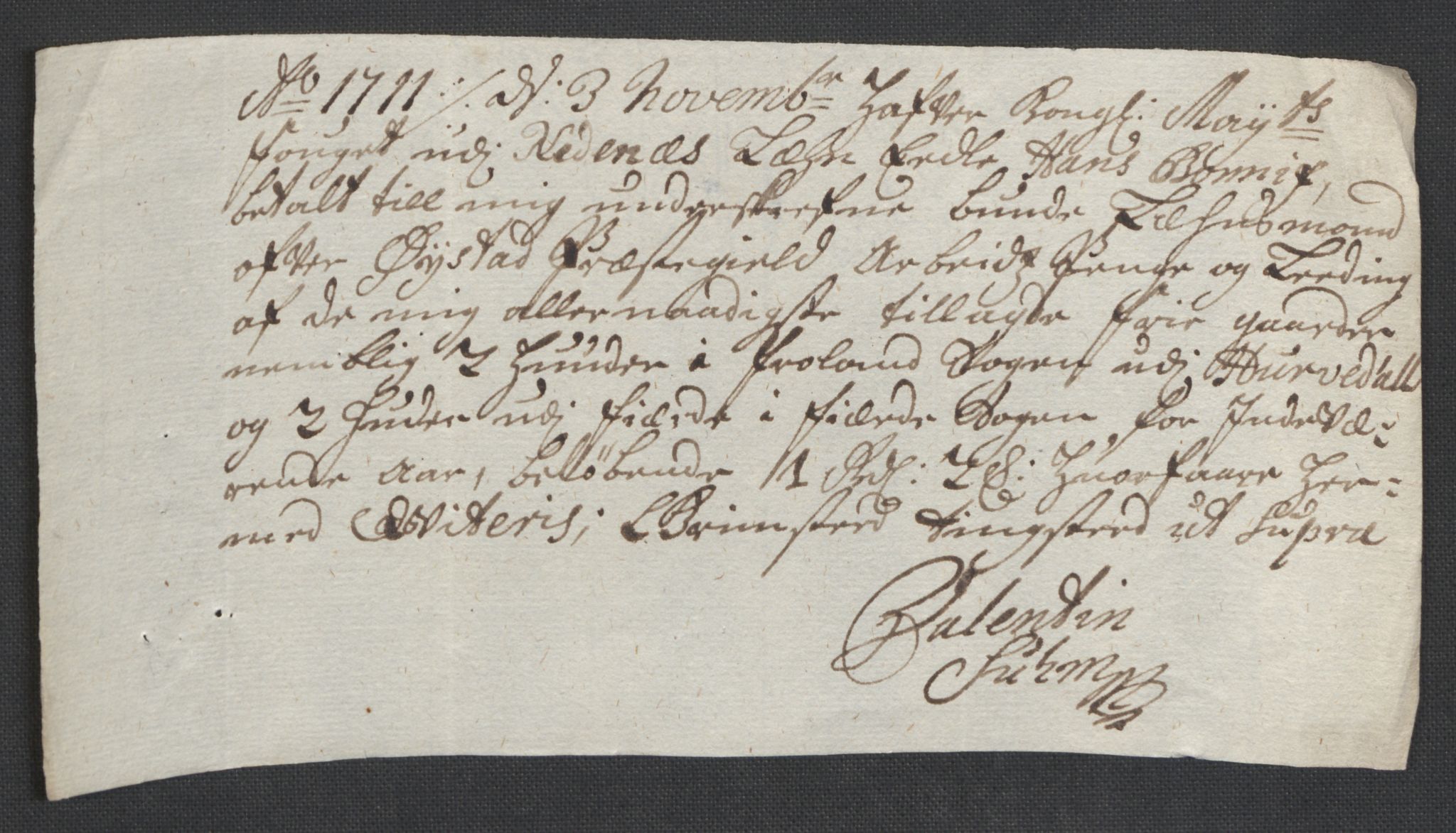 Rentekammeret inntil 1814, Reviderte regnskaper, Fogderegnskap, AV/RA-EA-4092/R39/L2319: Fogderegnskap Nedenes, 1710-1711, p. 309