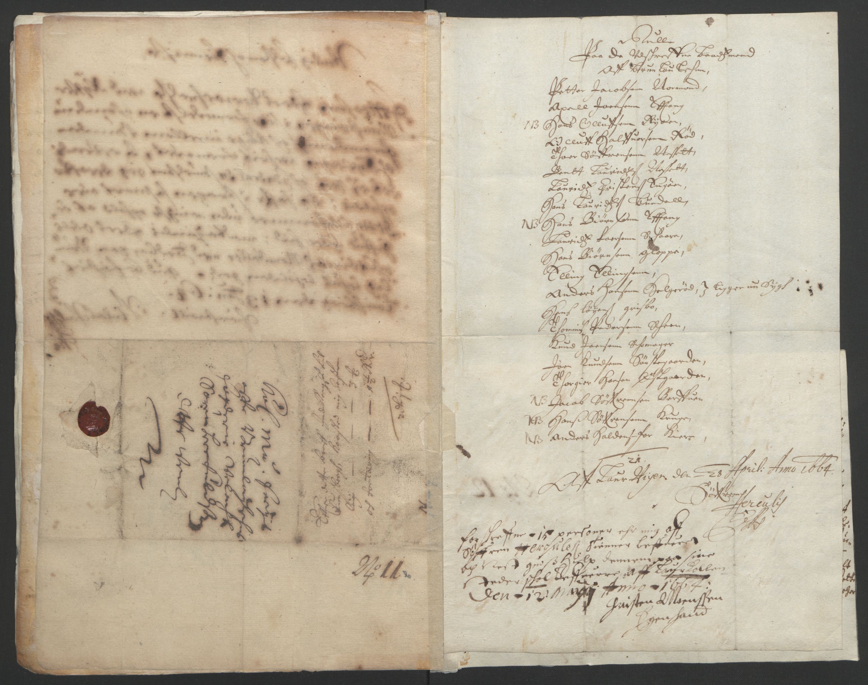 Rentekammeret inntil 1814, Reviderte regnskaper, Fogderegnskap, RA/EA-4092/R33/L1963: Fogderegnskap Larvik grevskap, 1662-1664, p. 211