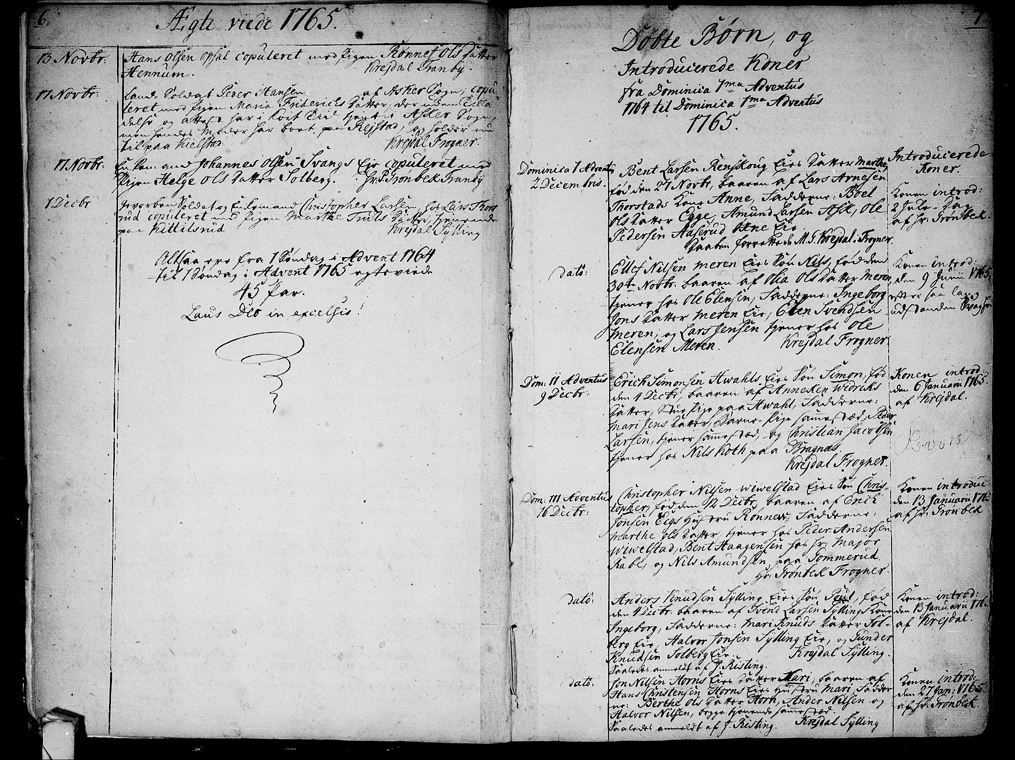 Lier kirkebøker, AV/SAKO-A-230/F/Fa/L0005: Parish register (official) no. I 5, 1764-1777, p. 6-7