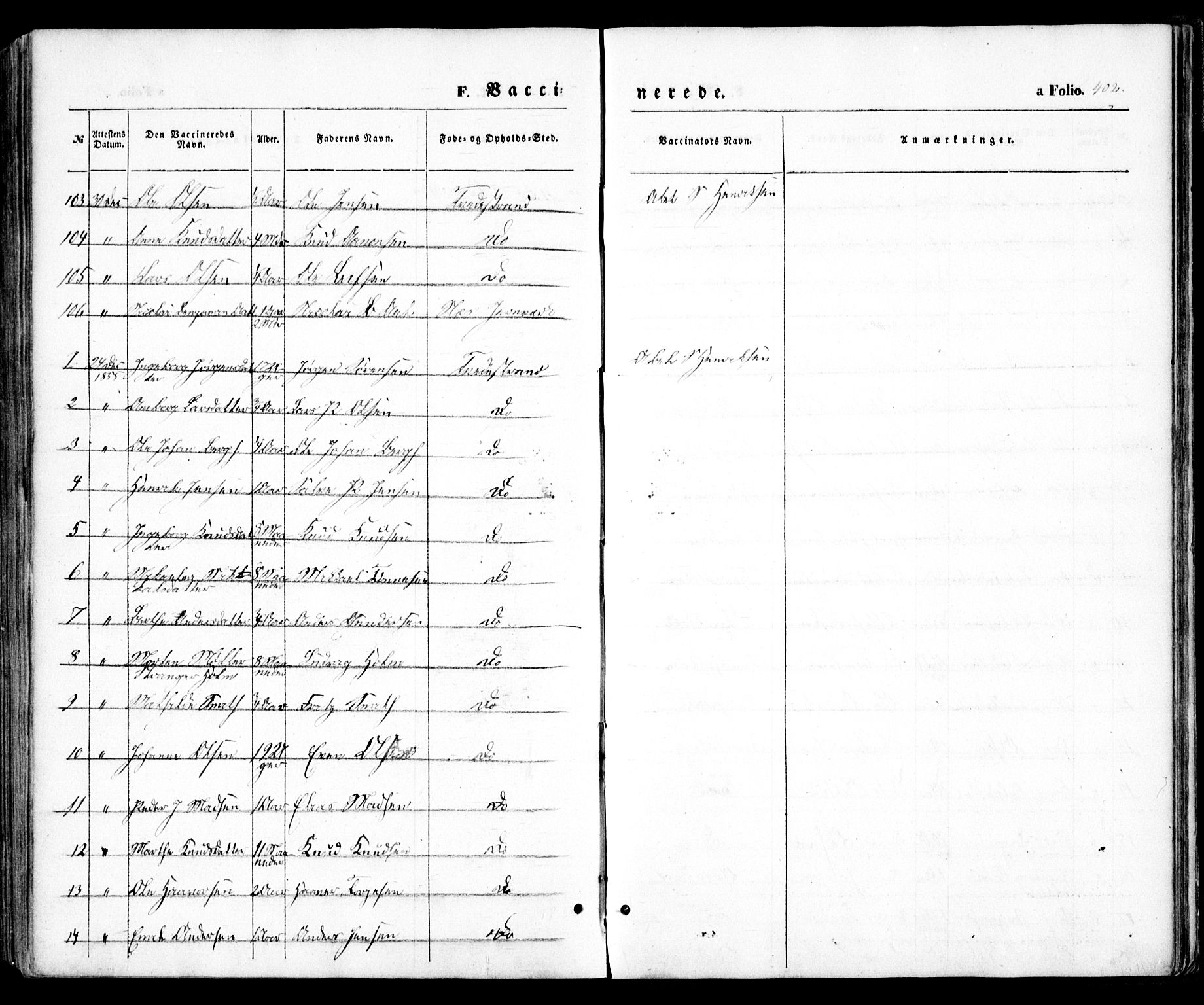 Holt sokneprestkontor, AV/SAK-1111-0021/F/Fa/L0008: Parish register (official) no. A 8, 1849-1860, p. 402