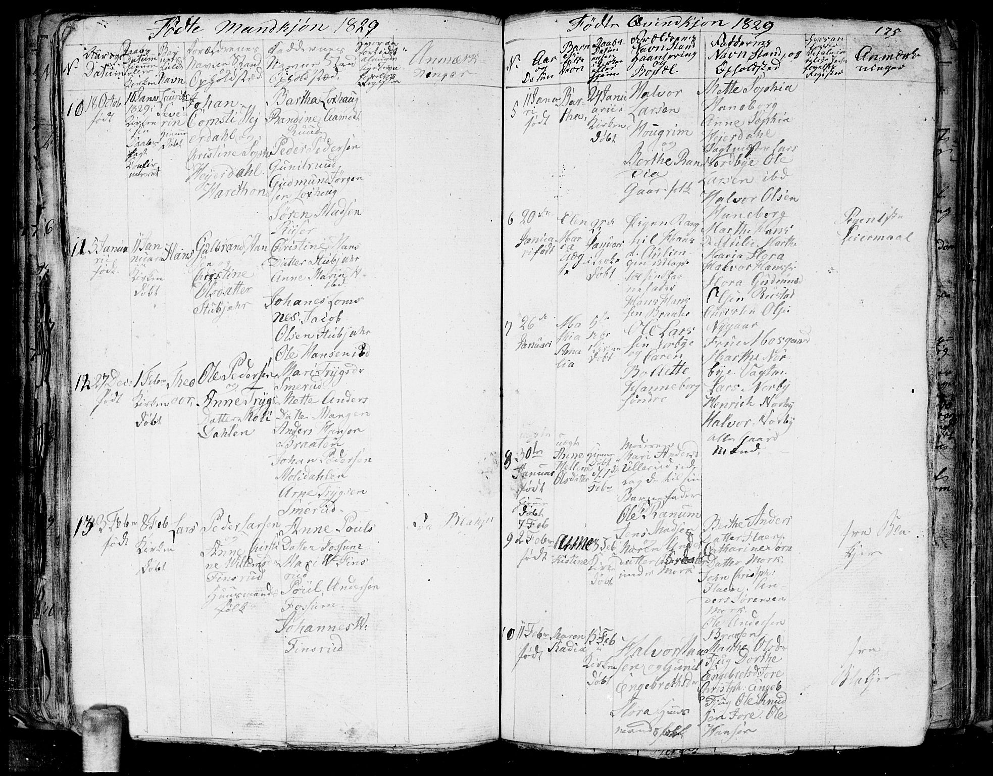 Aurskog prestekontor Kirkebøker, AV/SAO-A-10304a/G/Ga/L0001: Parish register (copy) no. I 1, 1814-1829, p. 175