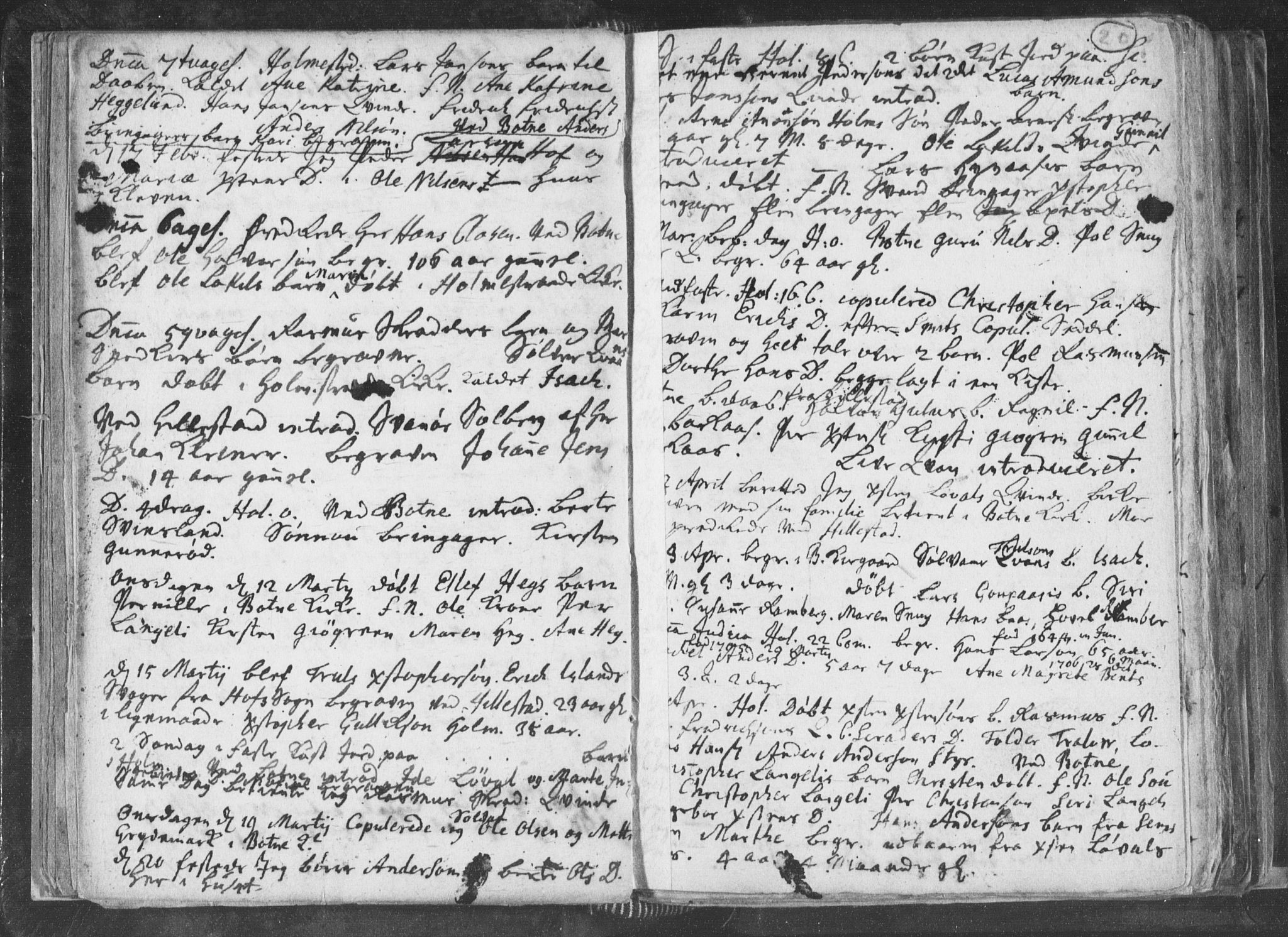 Botne kirkebøker, AV/SAKO-A-340/F/Fa/L0001b: Parish register (official) no. I 1B, 1707-1722, p. 20