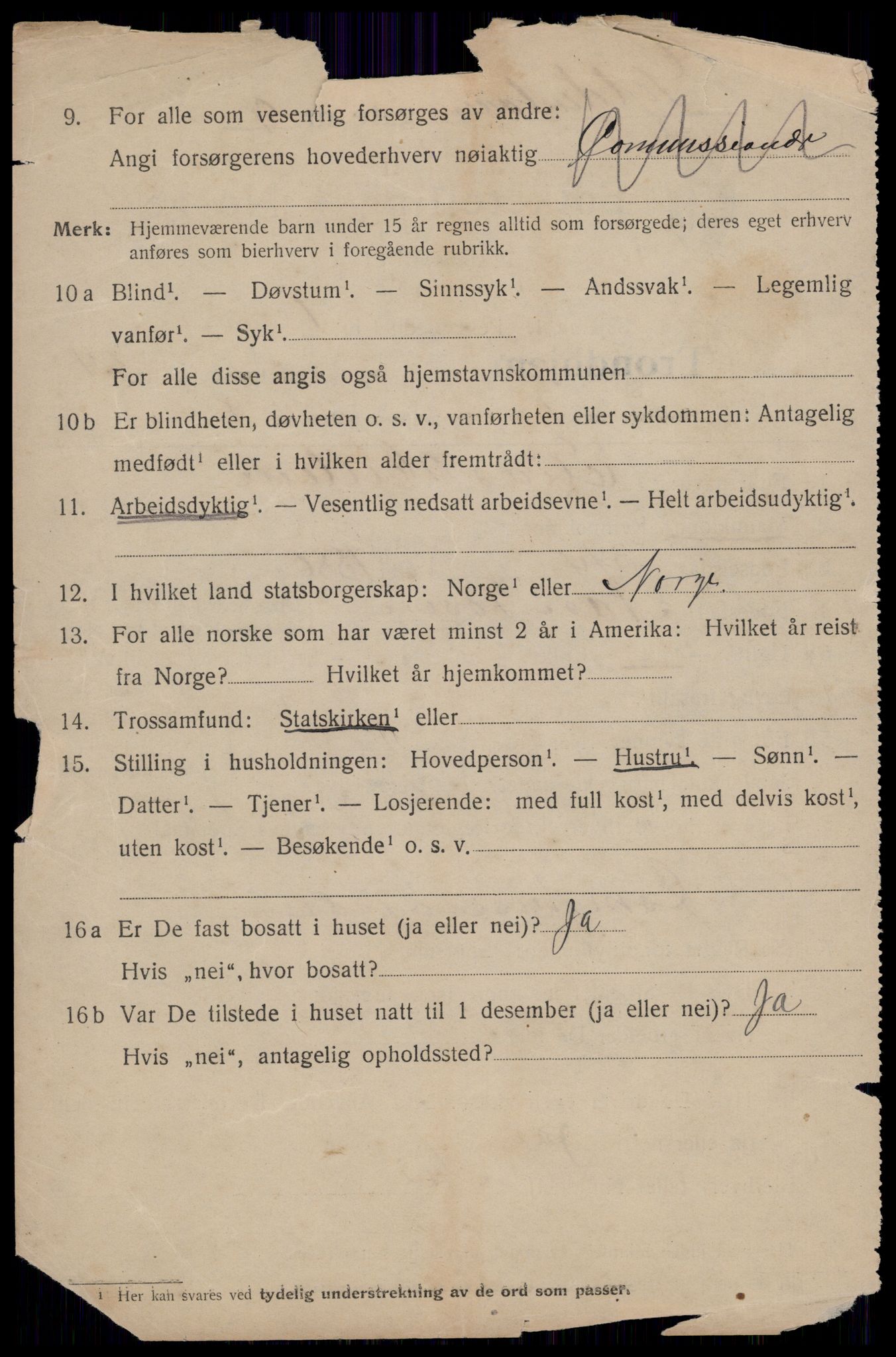 SAT, 1920 census for Trondheim, 1920, p. 109517