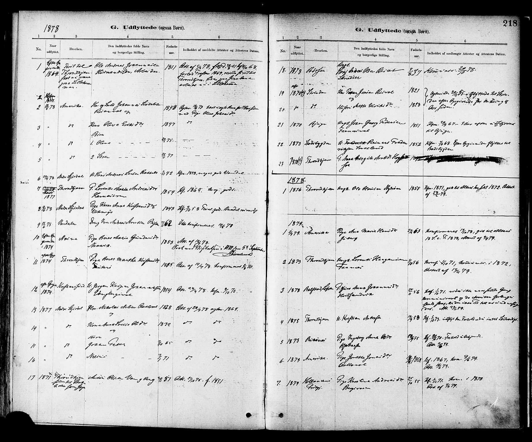 Ministerialprotokoller, klokkerbøker og fødselsregistre - Nord-Trøndelag, SAT/A-1458/713/L0120: Parish register (official) no. 713A09, 1878-1887, p. 218