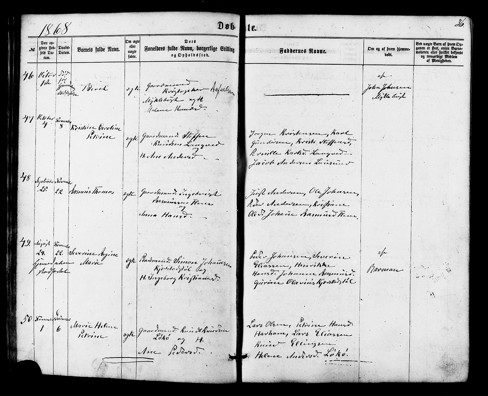 Ministerialprotokoller, klokkerbøker og fødselsregistre - Møre og Romsdal, SAT/A-1454/536/L0498: Parish register (official) no. 536A07, 1862-1875, p. 36