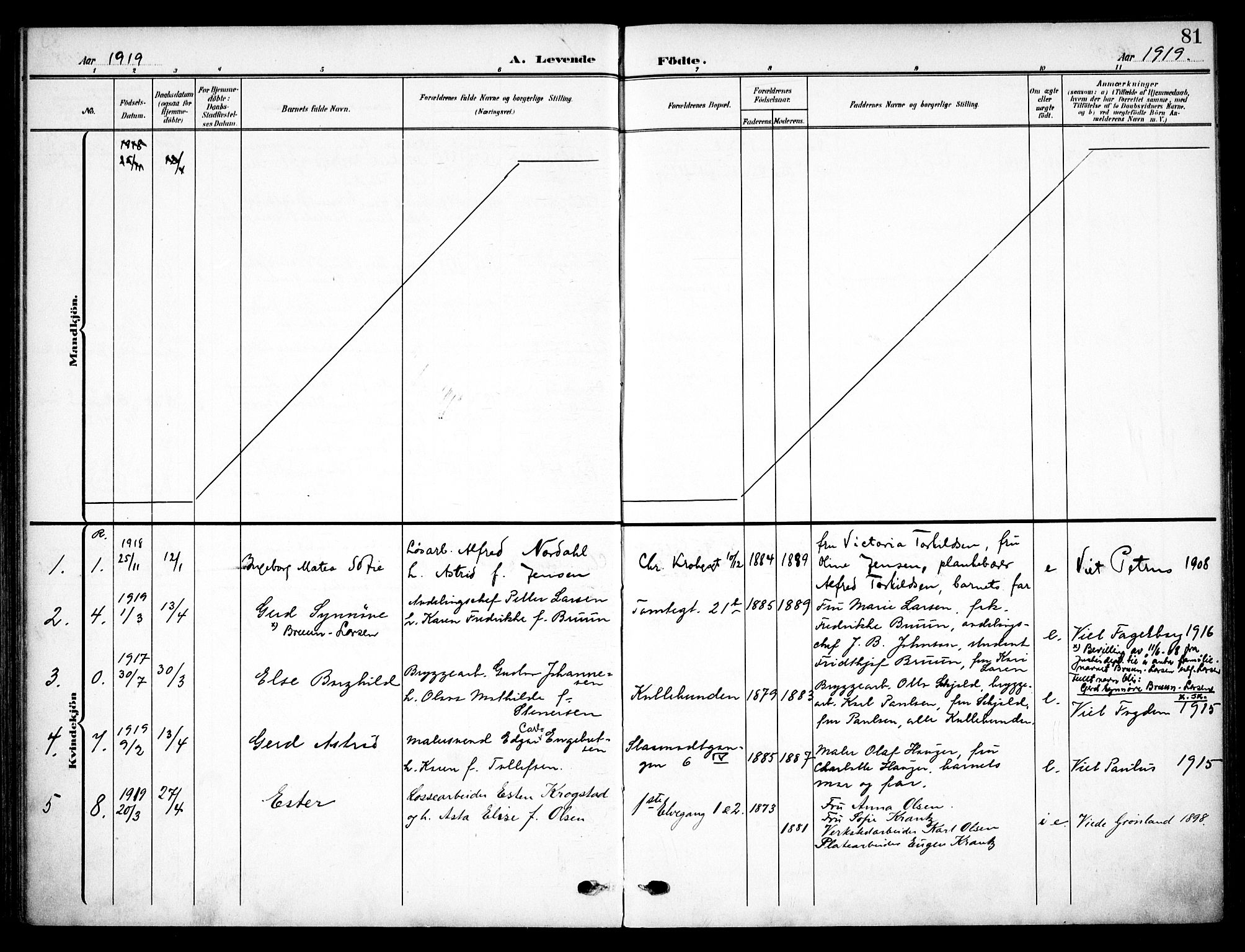 Vaterland prestekontor Kirkebøker, AV/SAO-A-10880/F/Fa/L0001: Parish register (official) no. 1, 1907-1930, p. 81