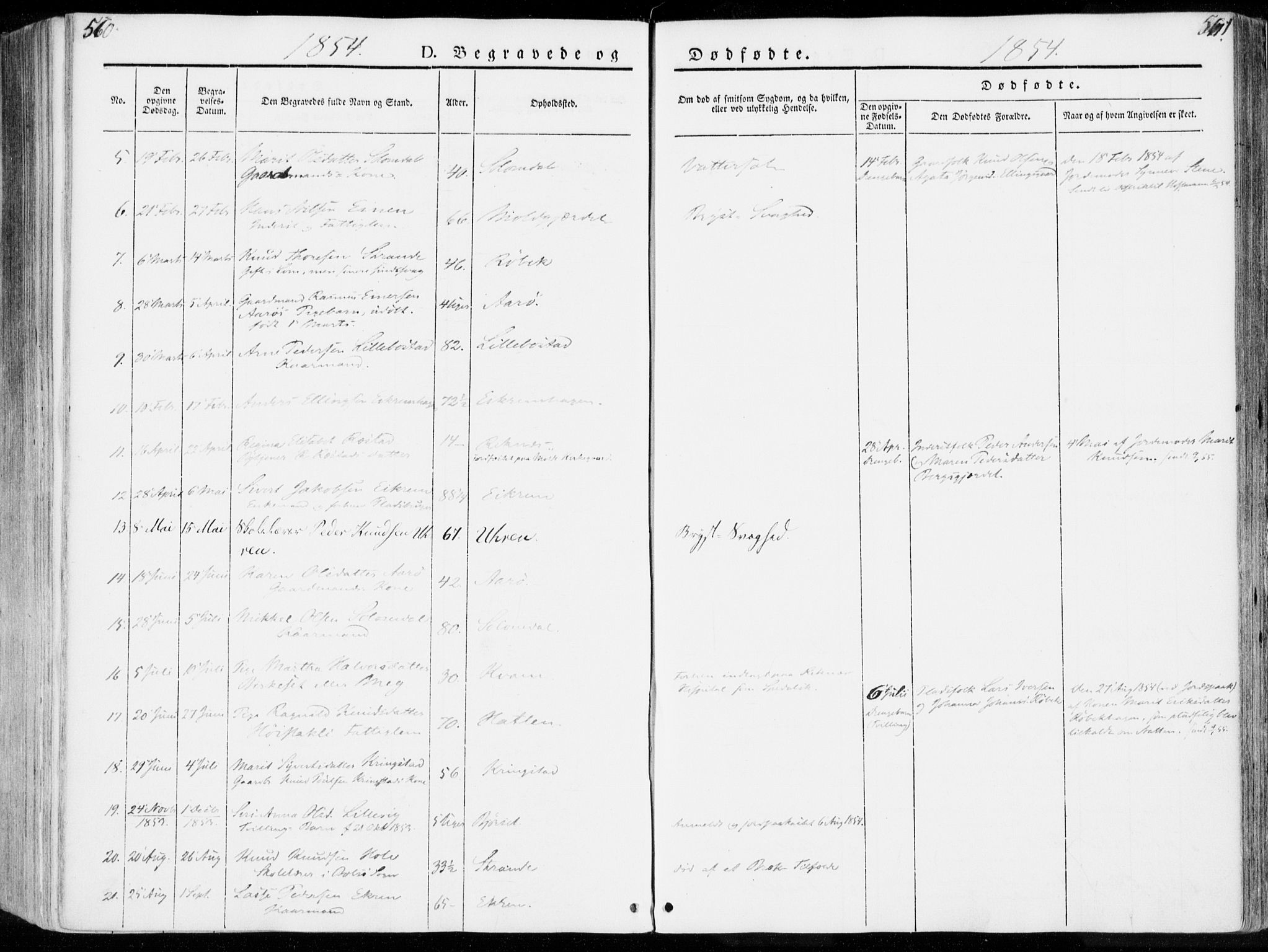 Ministerialprotokoller, klokkerbøker og fødselsregistre - Møre og Romsdal, SAT/A-1454/555/L0653: Parish register (official) no. 555A04, 1843-1869, p. 560-561
