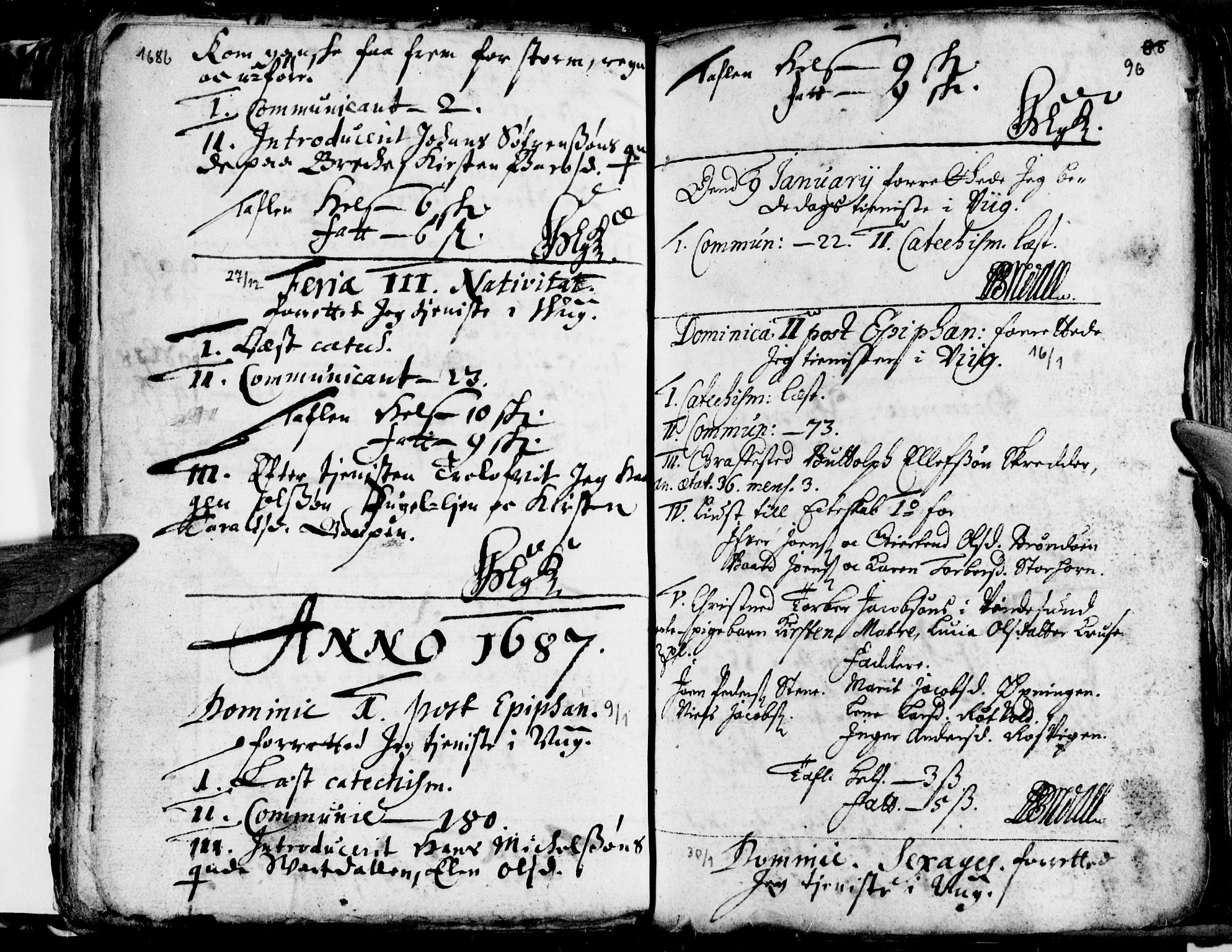 Ministerialprotokoller, klokkerbøker og fødselsregistre - Nordland, SAT/A-1459/812/L0172: Parish register (official) no. 812A01, 1677-1718, p. 96