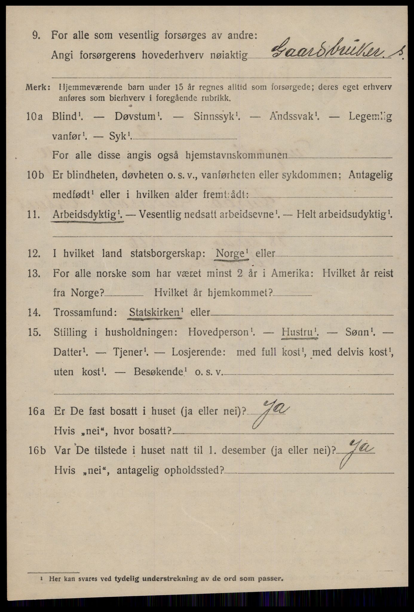 SAT, 1920 census for Tingvoll, 1920, p. 5241