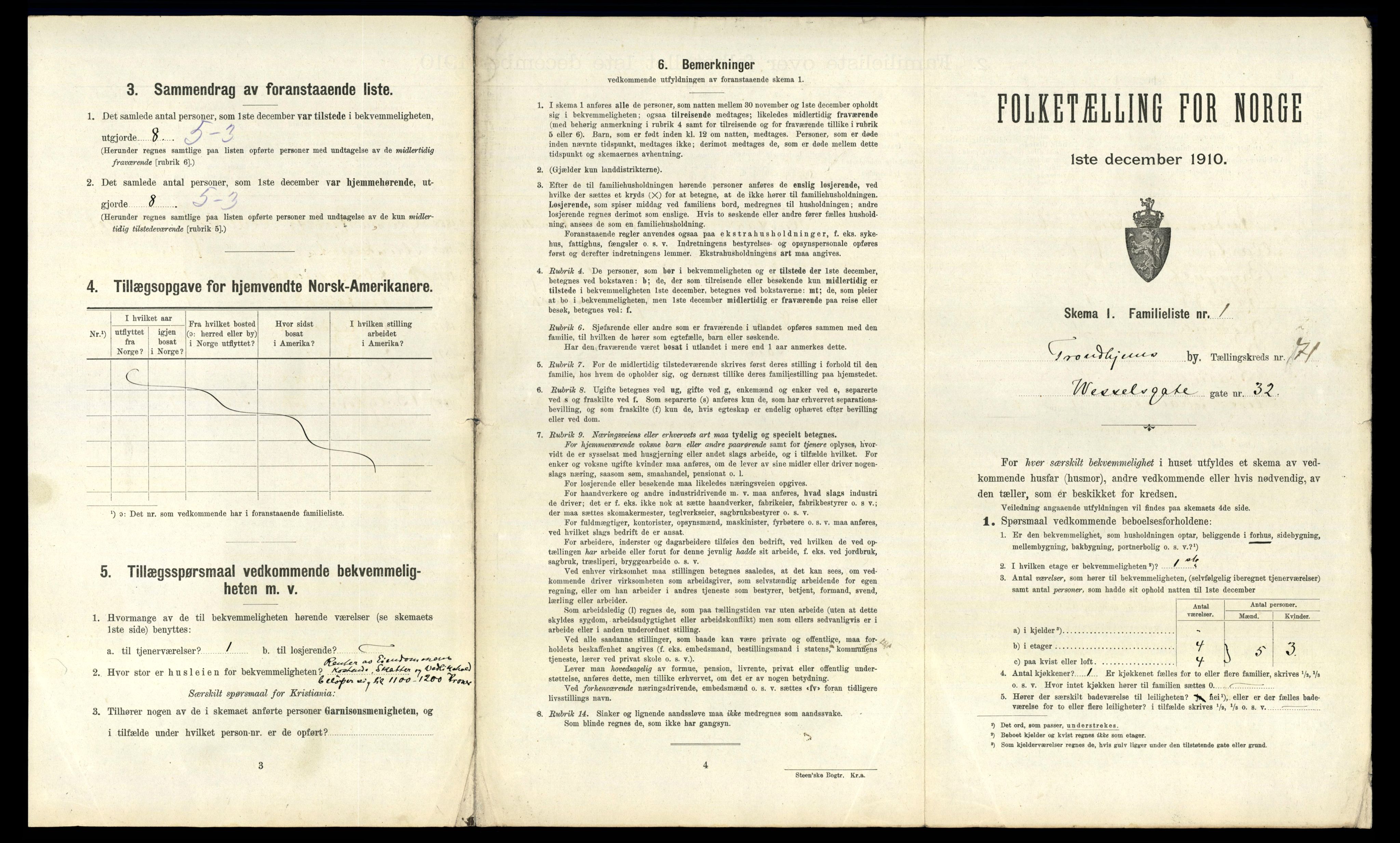 RA, 1910 census for Trondheim, 1910, p. 21377