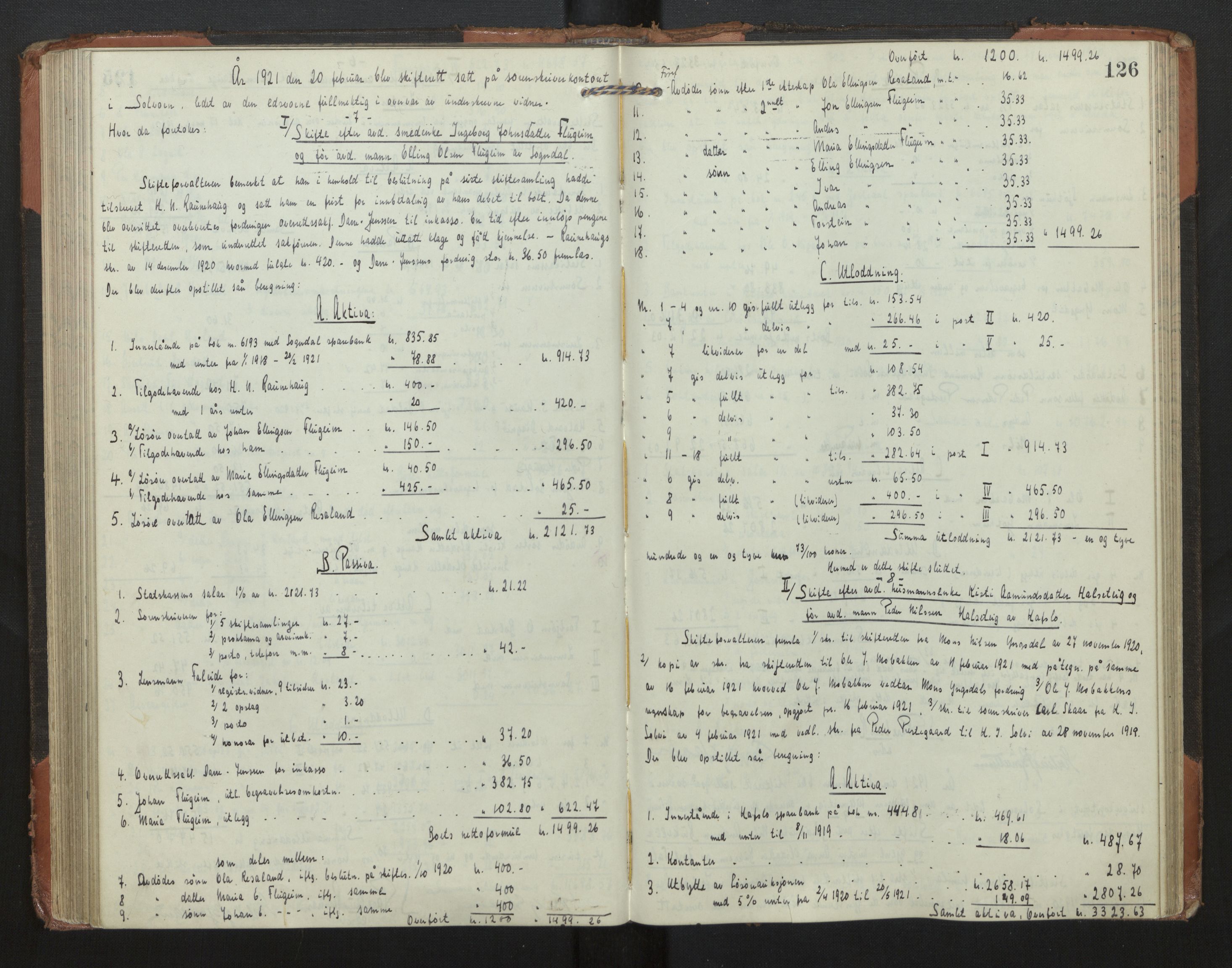 Indre Sogn tingrett, AV/SAB-A-3301/1/H/Hd/L0008: Skifteutlodningsprotokoll 8, 1912-1923, p. 125b-126a