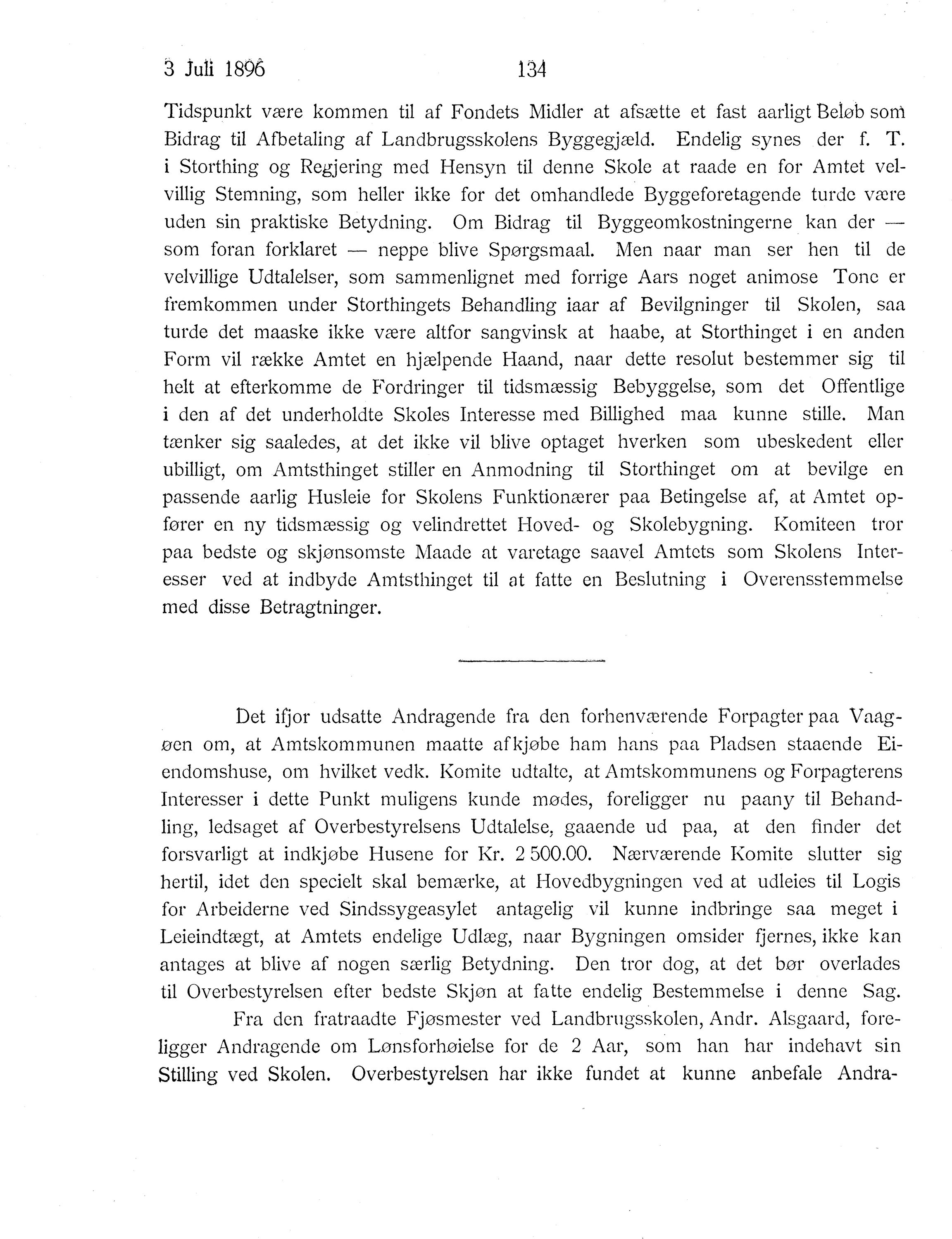 Nordland Fylkeskommune. Fylkestinget, AIN/NFK-17/176/A/Ac/L0019: Fylkestingsforhandlinger 1896, 1896