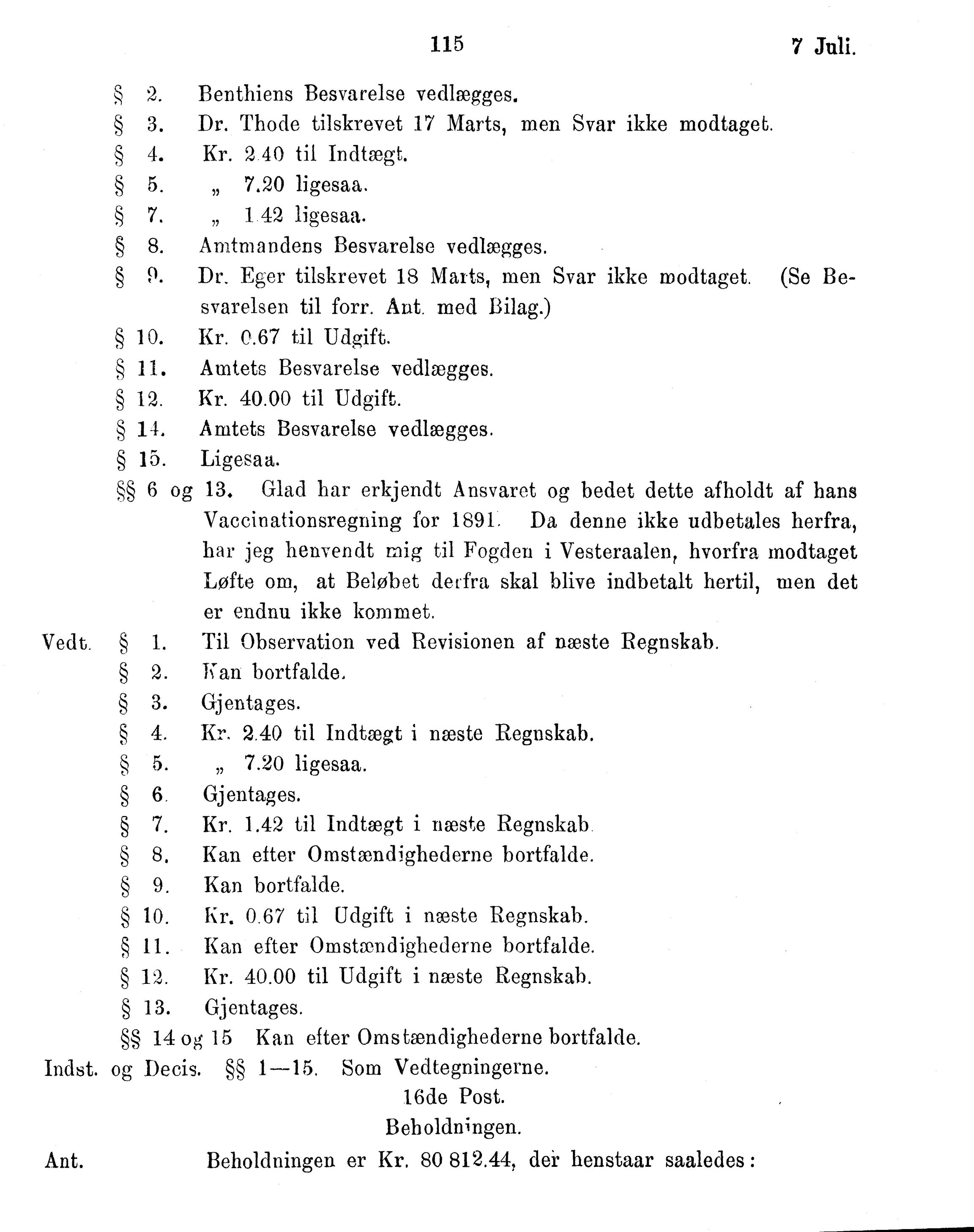 Nordland Fylkeskommune. Fylkestinget, AIN/NFK-17/176/A/Ac/L0016: Fylkestingsforhandlinger 1891-1893, 1891-1893