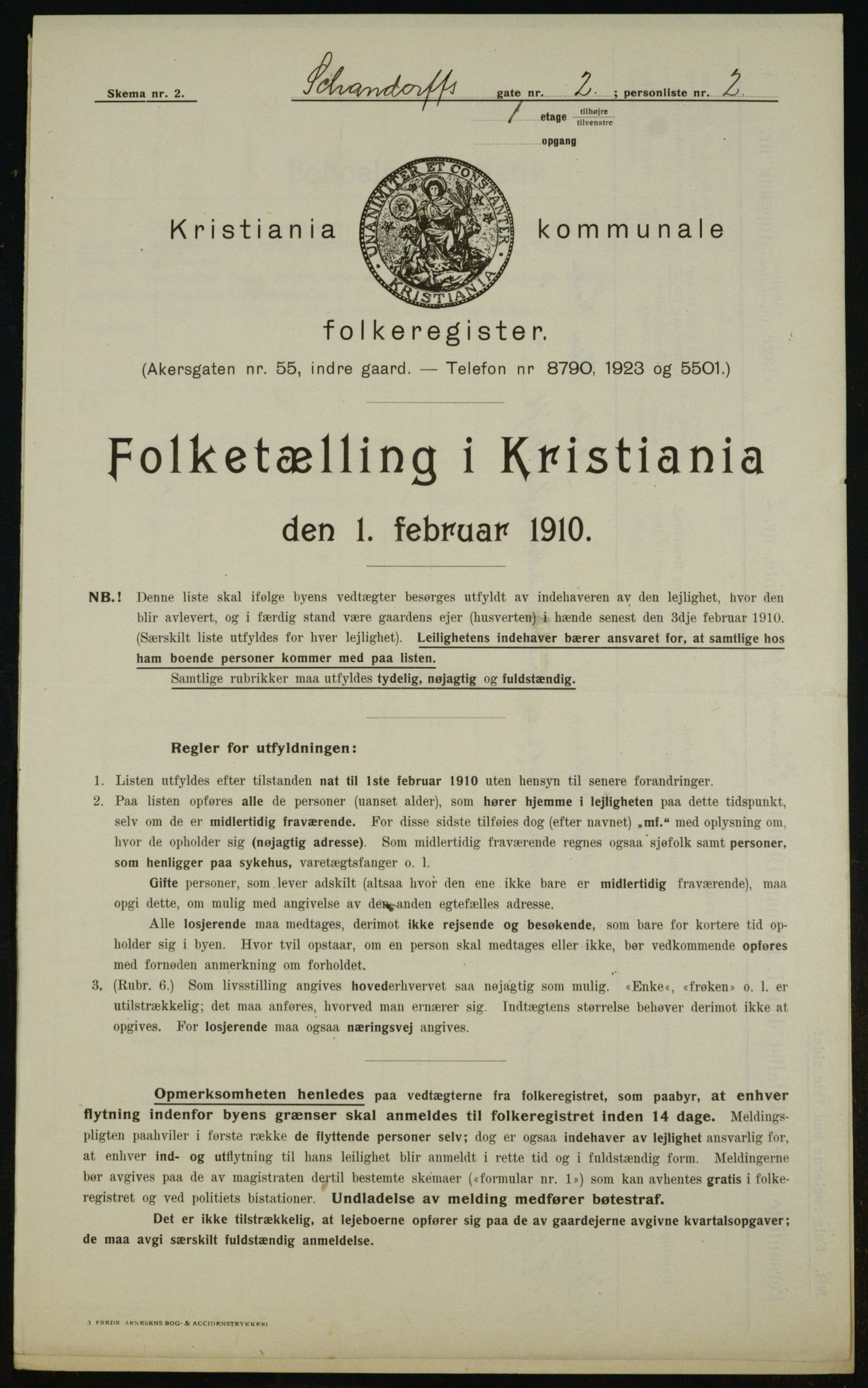 OBA, Municipal Census 1910 for Kristiania, 1910, p. 85594