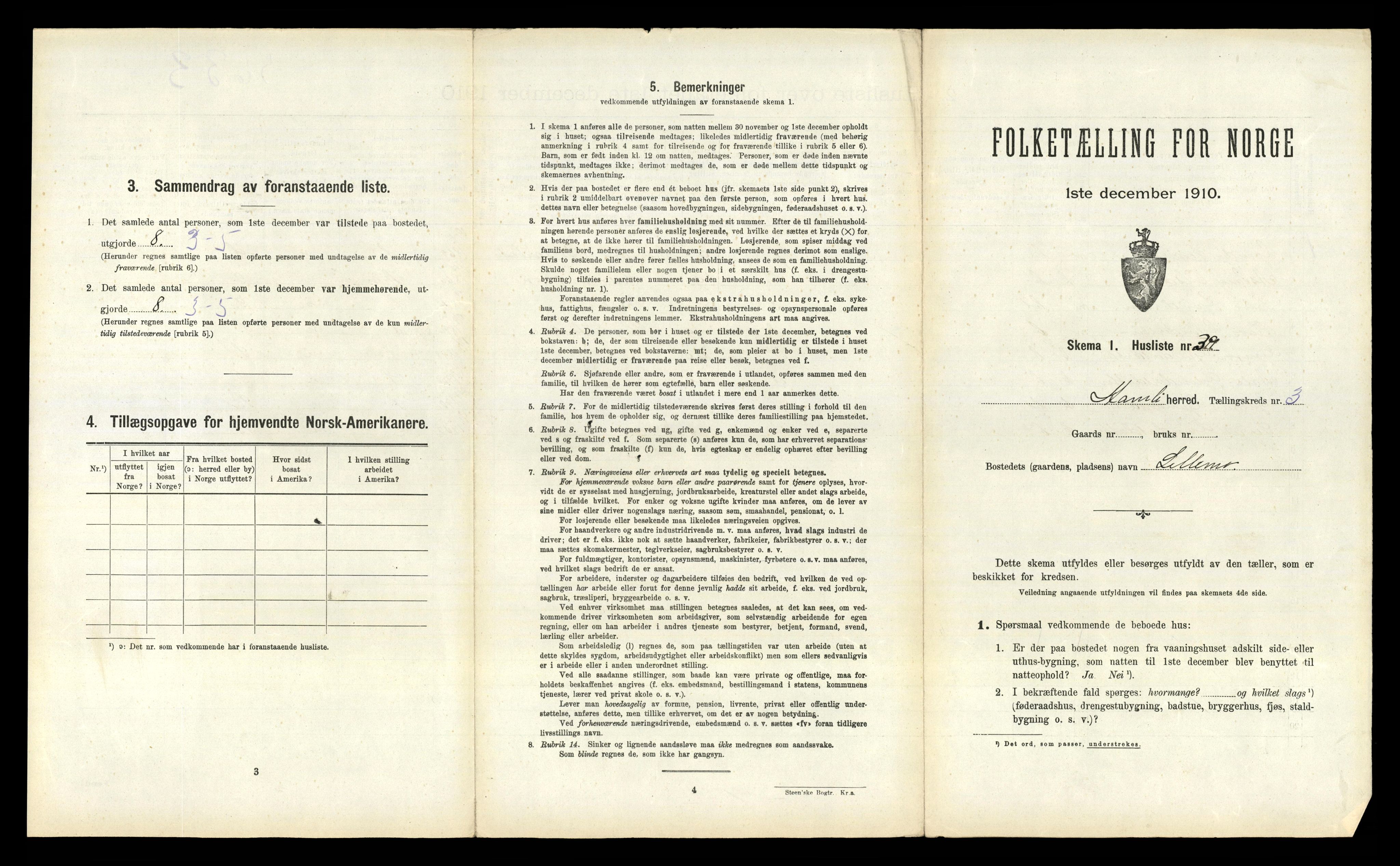 RA, 1910 census for Åmli, 1910, p. 231