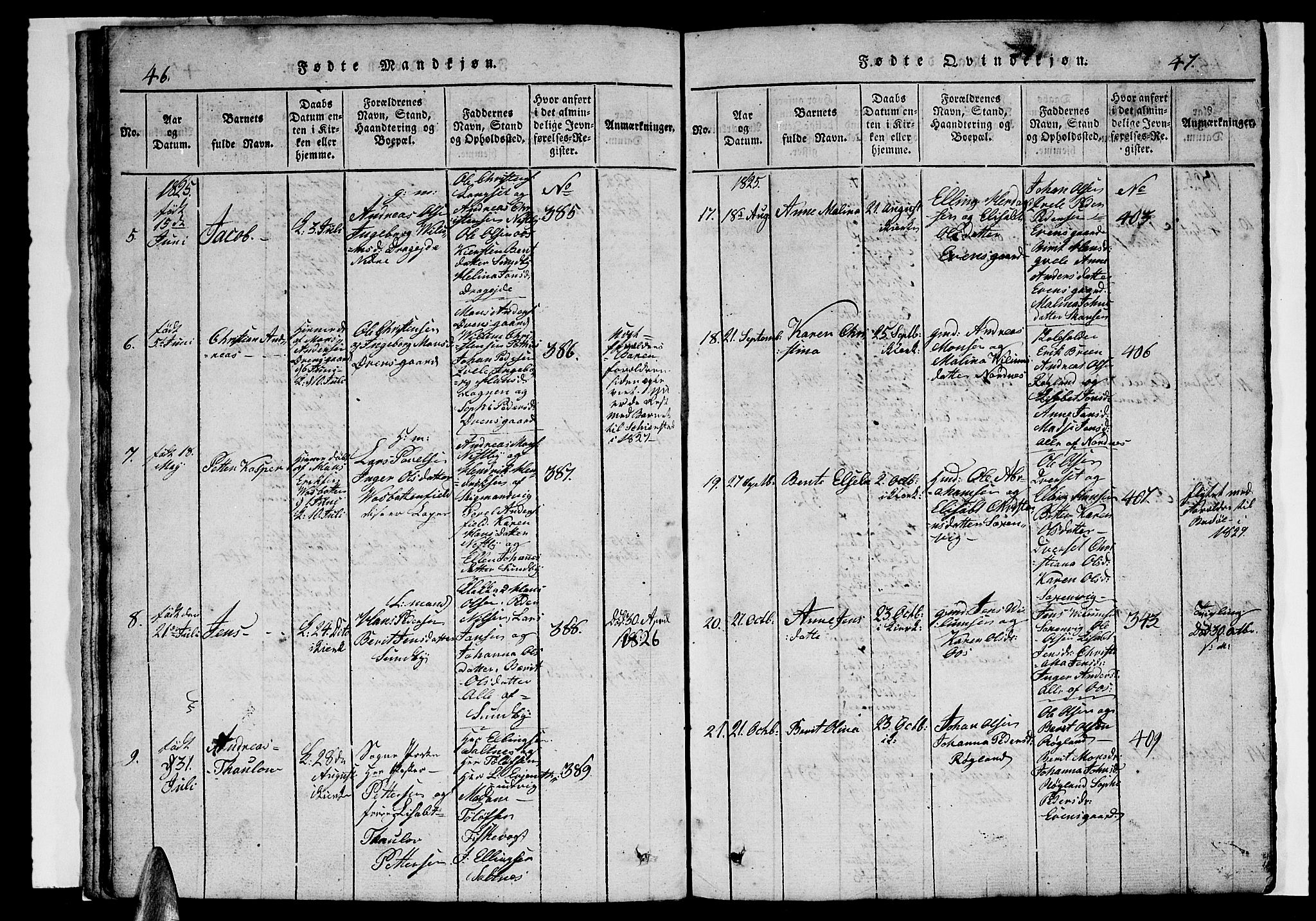 Ministerialprotokoller, klokkerbøker og fødselsregistre - Nordland, AV/SAT-A-1459/847/L0676: Parish register (copy) no. 847C04, 1821-1853, p. 46-47