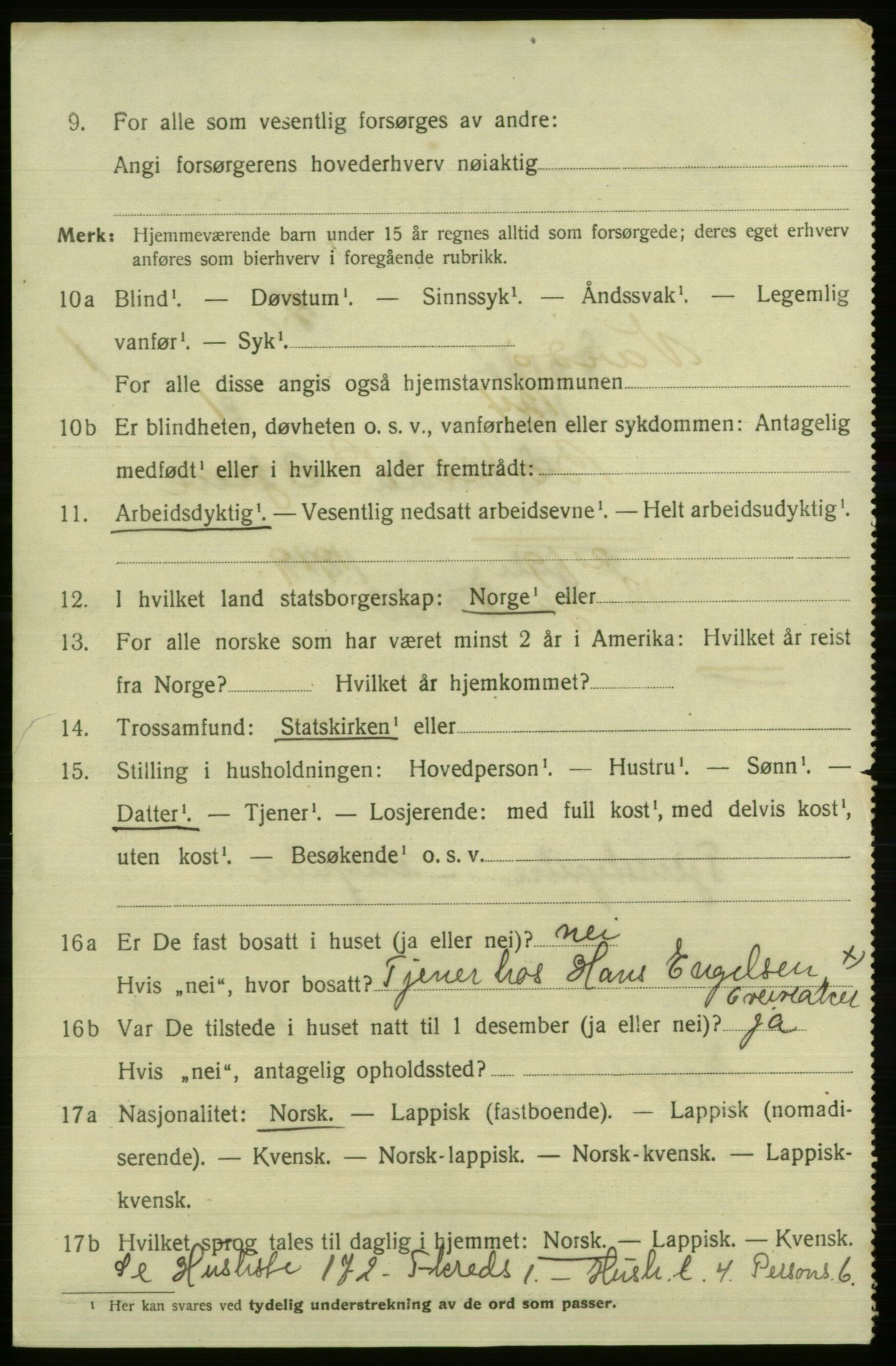 SATØ, 1920 census for Vardø, 1920, p. 4931