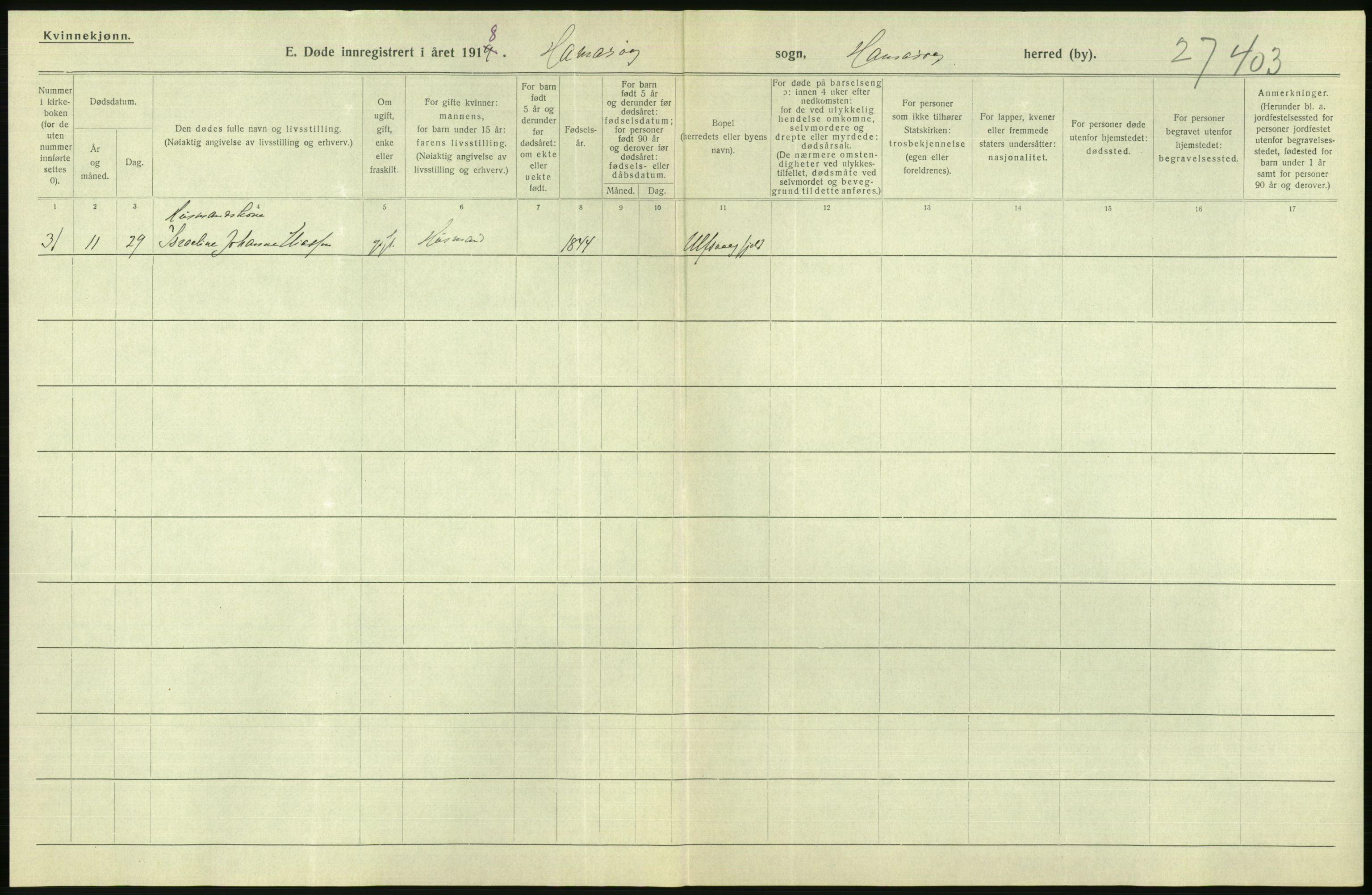 Statistisk sentralbyrå, Sosiodemografiske emner, Befolkning, AV/RA-S-2228/D/Df/Dfb/Dfbh/L0055: Nordland fylke: Døde. Bygder og byer., 1918, p. 570