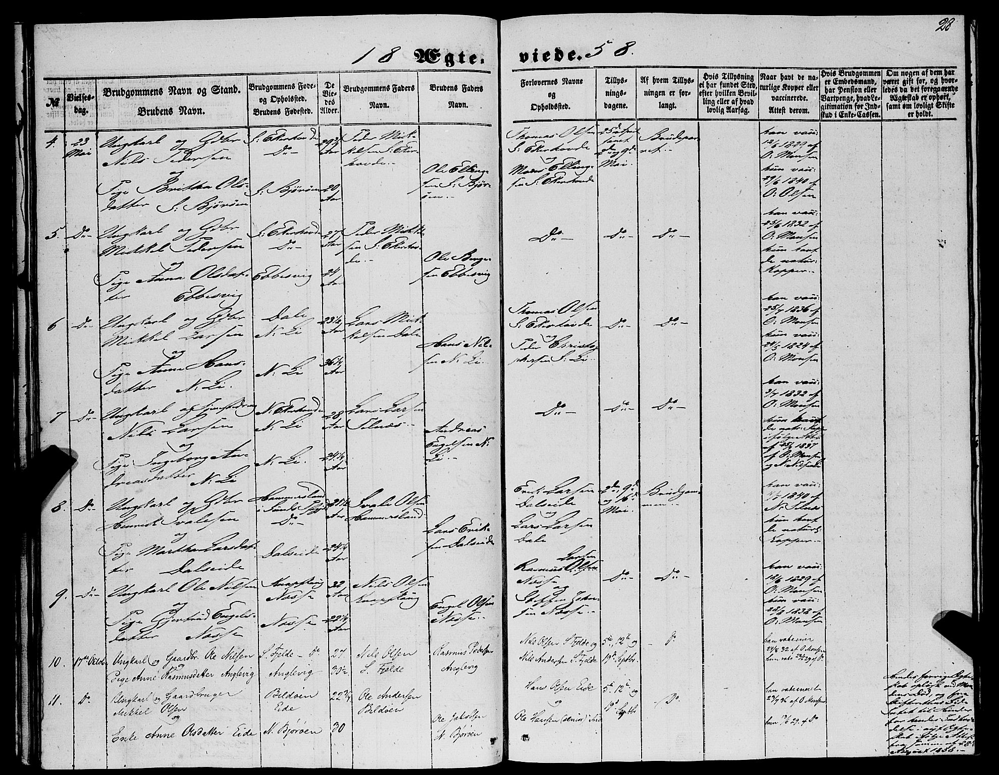 Fjell sokneprestembete, AV/SAB-A-75301/H/Haa: Parish register (official) no. A 6, 1849-1877, p. 28