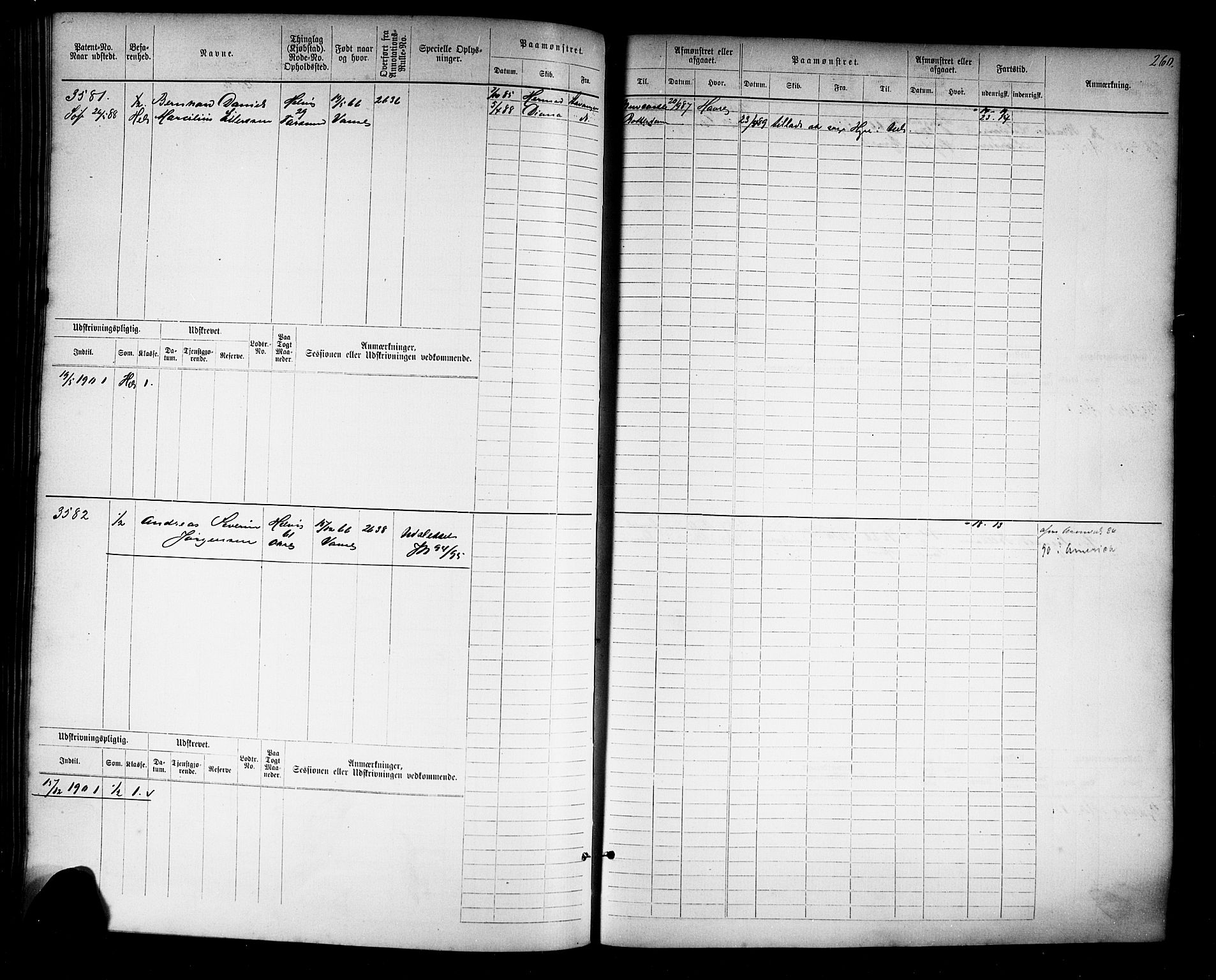 Farsund mønstringskrets, AV/SAK-2031-0017/F/Fb/L0019: Hovedrulle nr 3067-3832, Z-11, 1882-1922, p. 264