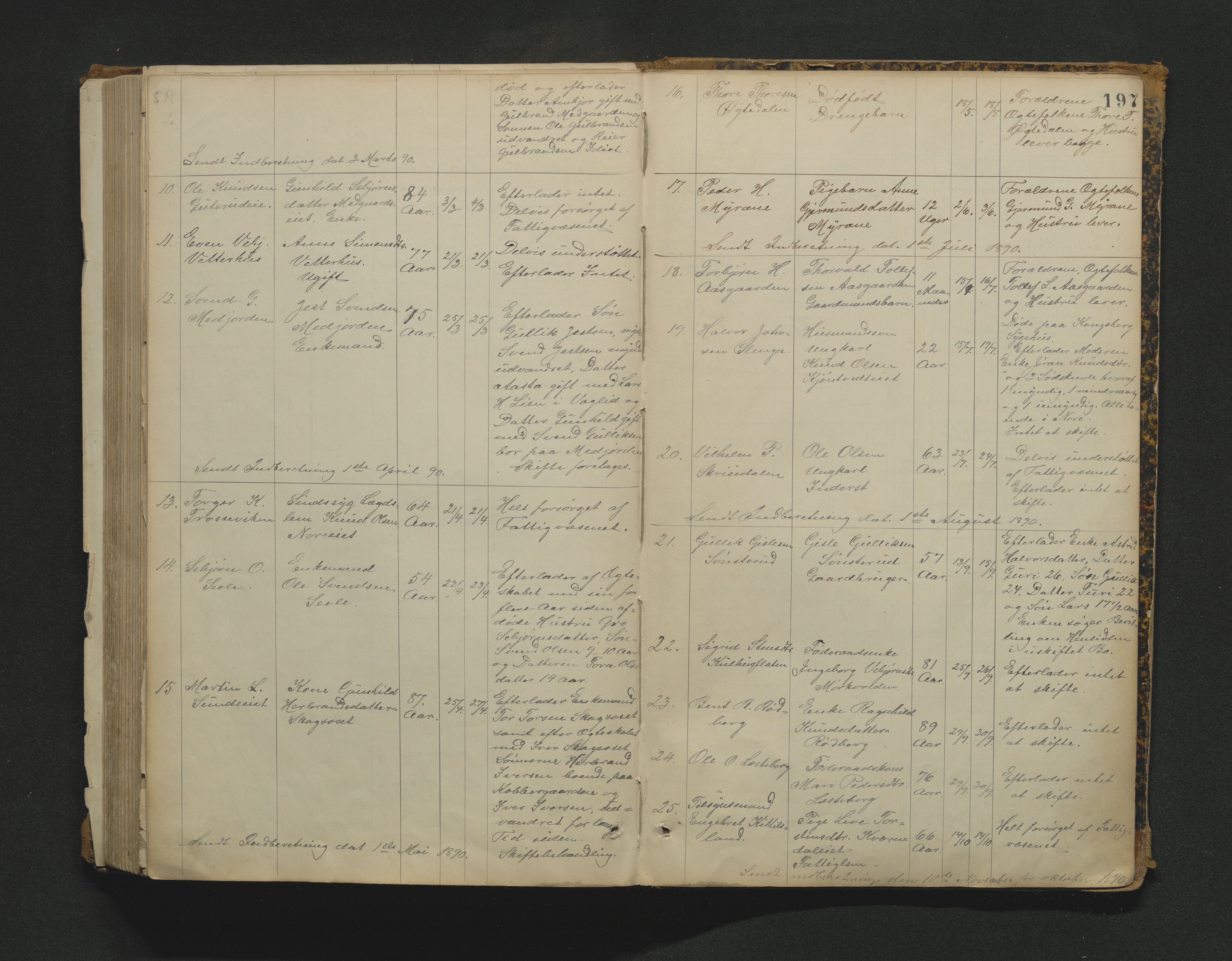 Nore lensmannskontor, AV/SAKO-A-520/H/Ha/L0001a: Registrerings- og dødsanmeldelsesprotokoll, 1882-1913, p. 197