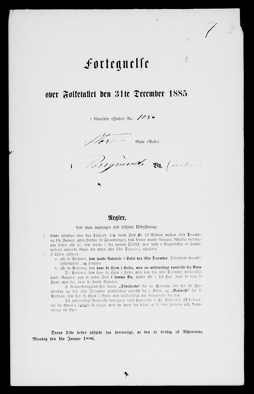 SAKO, 1885 census for 0805 Porsgrunn, 1885, p. 14