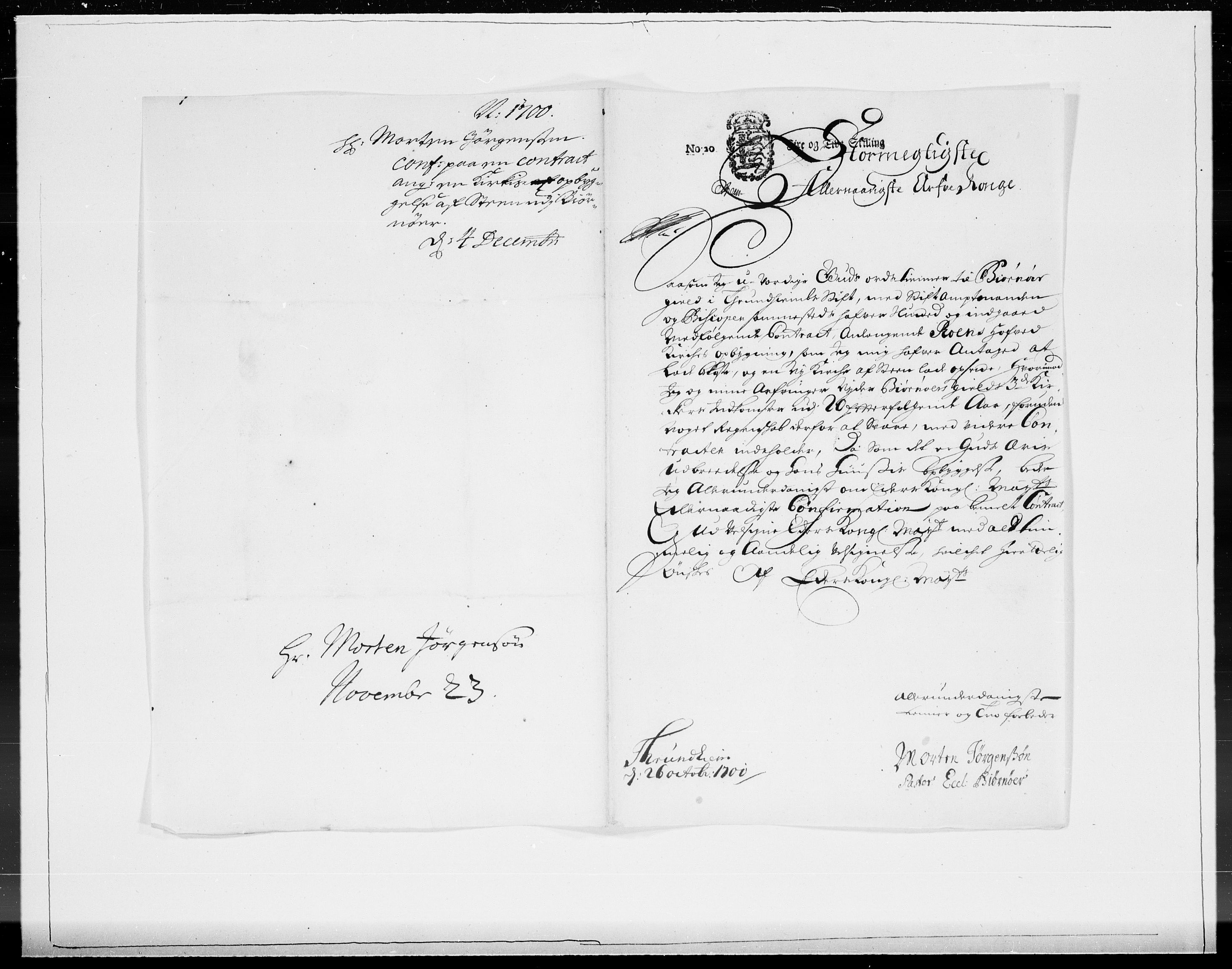 Danske Kanselli 1572-1799, AV/RA-EA-3023/F/Fc/Fcc/Fcca/L0051: Norske innlegg 1572-1799, 1700, p. 178