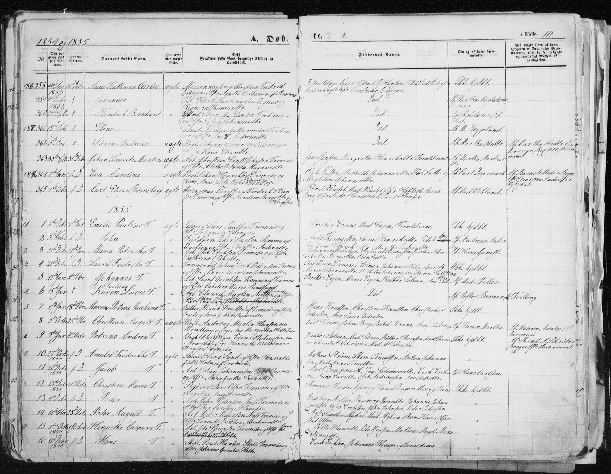 Tromsø sokneprestkontor/stiftsprosti/domprosti, SATØ/S-1343/G/Ga/L0010kirke: Parish register (official) no. 10, 1848-1855, p. 111