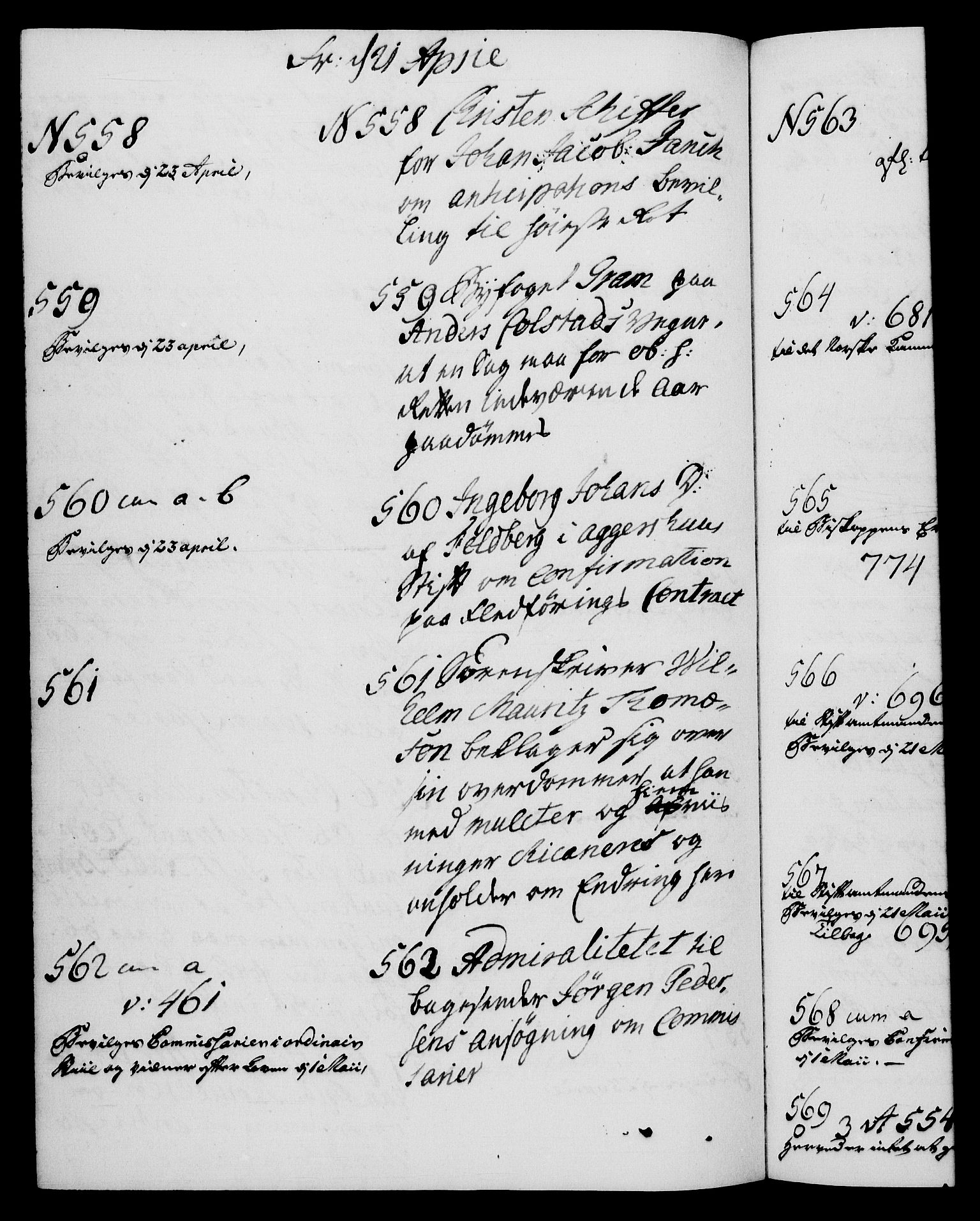 Danske Kanselli 1572-1799, AV/RA-EA-3023/I/Ia/L0002: 3. departements journal, 1772