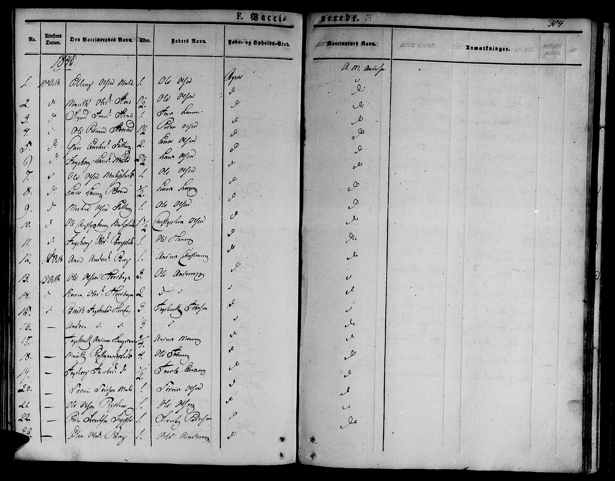 Ministerialprotokoller, klokkerbøker og fødselsregistre - Sør-Trøndelag, SAT/A-1456/612/L0374: Parish register (official) no. 612A07 /1, 1829-1845, p. 304