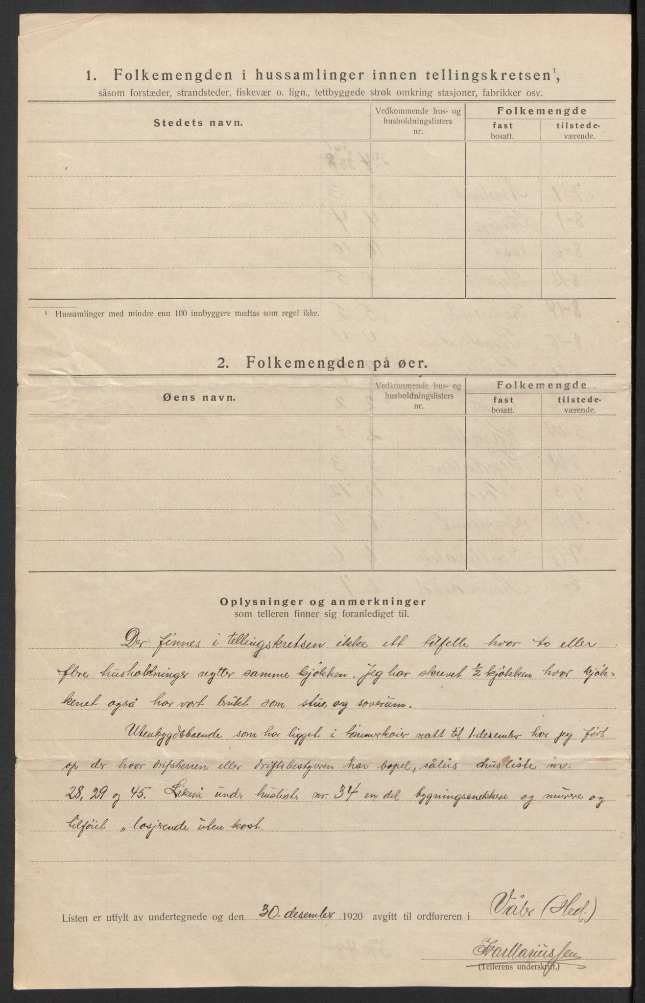 SAH, 1920 census for Våler (Hedmark), 1920, p. 9