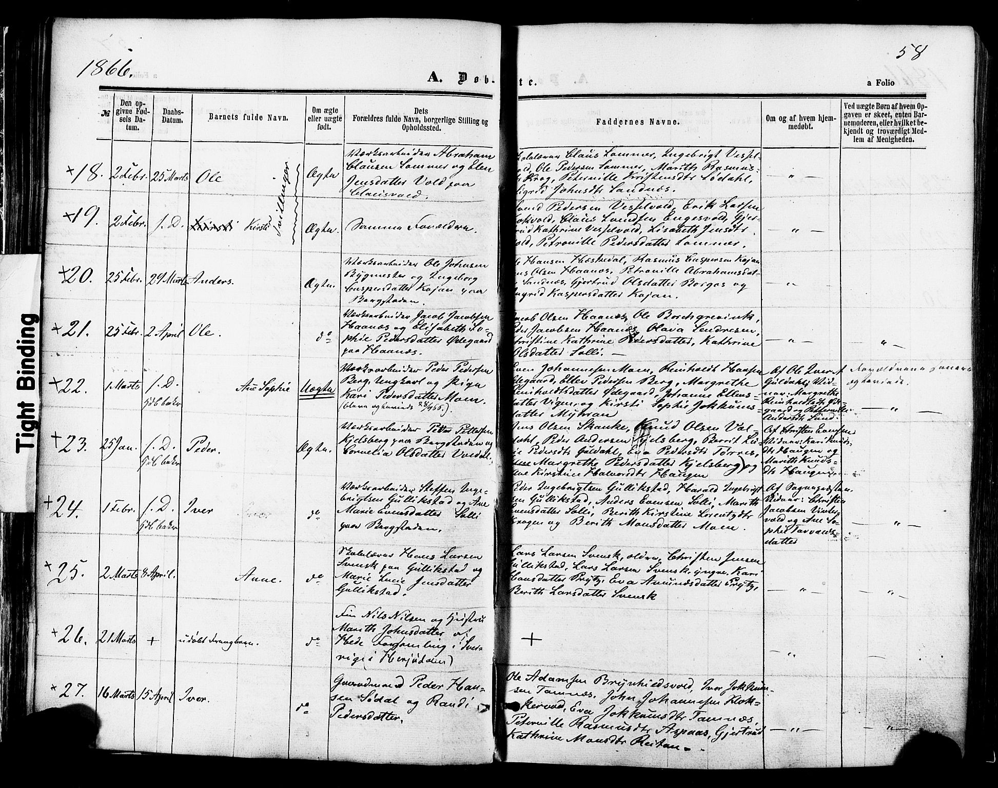 Ministerialprotokoller, klokkerbøker og fødselsregistre - Sør-Trøndelag, AV/SAT-A-1456/681/L0932: Parish register (official) no. 681A10, 1860-1878, p. 58