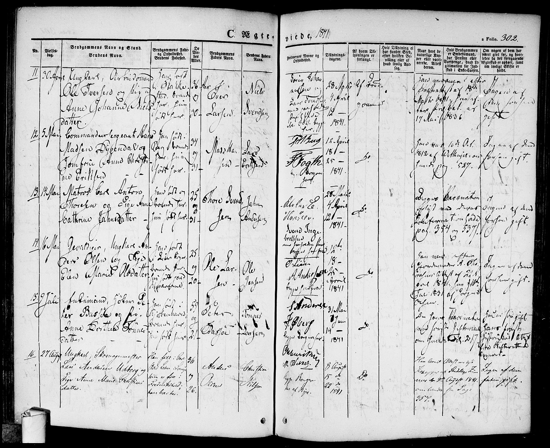 Halden prestekontor Kirkebøker, SAO/A-10909/F/Fa/L0005: Parish register (official) no. I 5, 1834-1845, p. 302