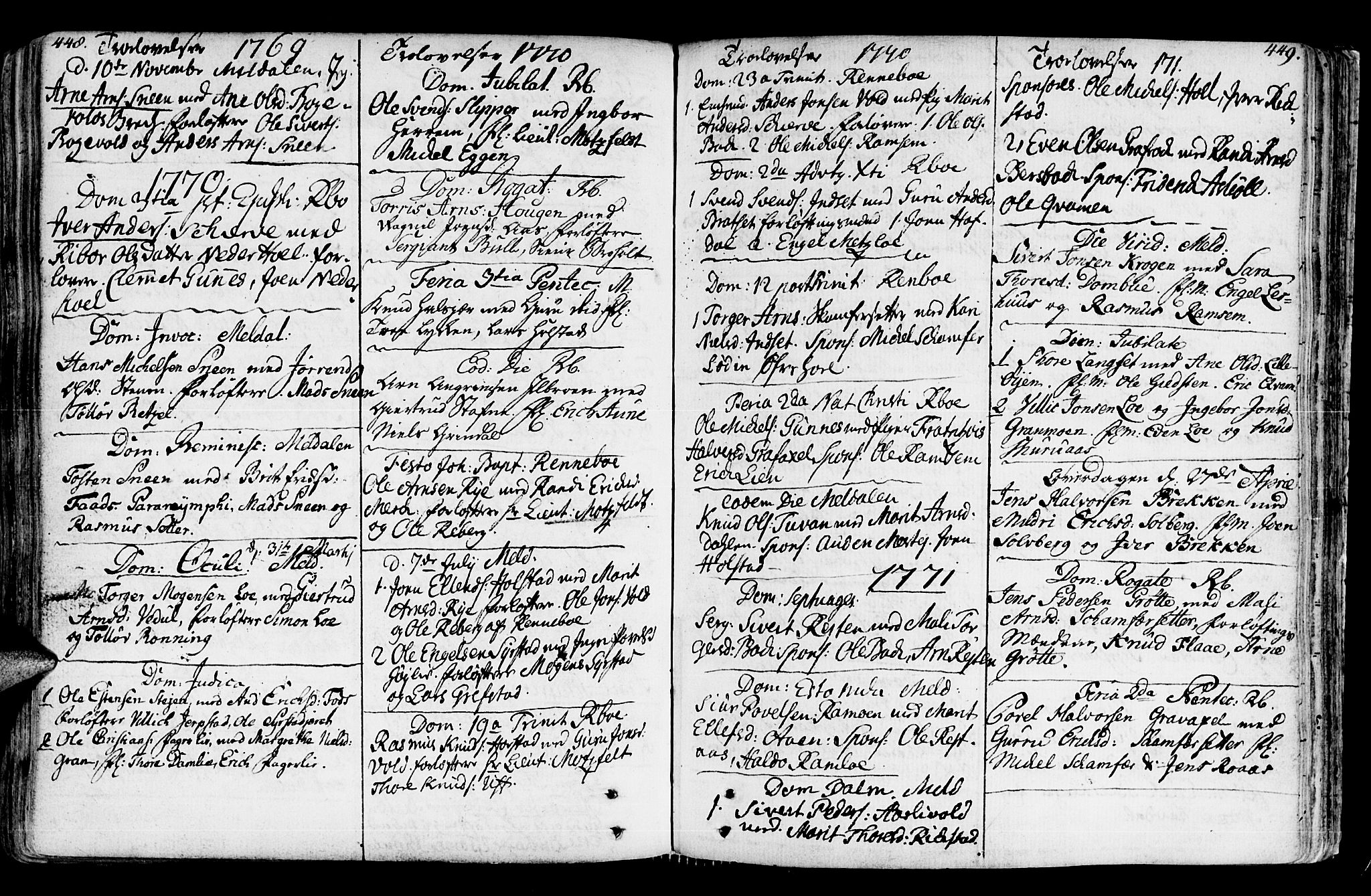 Ministerialprotokoller, klokkerbøker og fødselsregistre - Sør-Trøndelag, SAT/A-1456/672/L0851: Parish register (official) no. 672A04, 1751-1775, p. 448-449