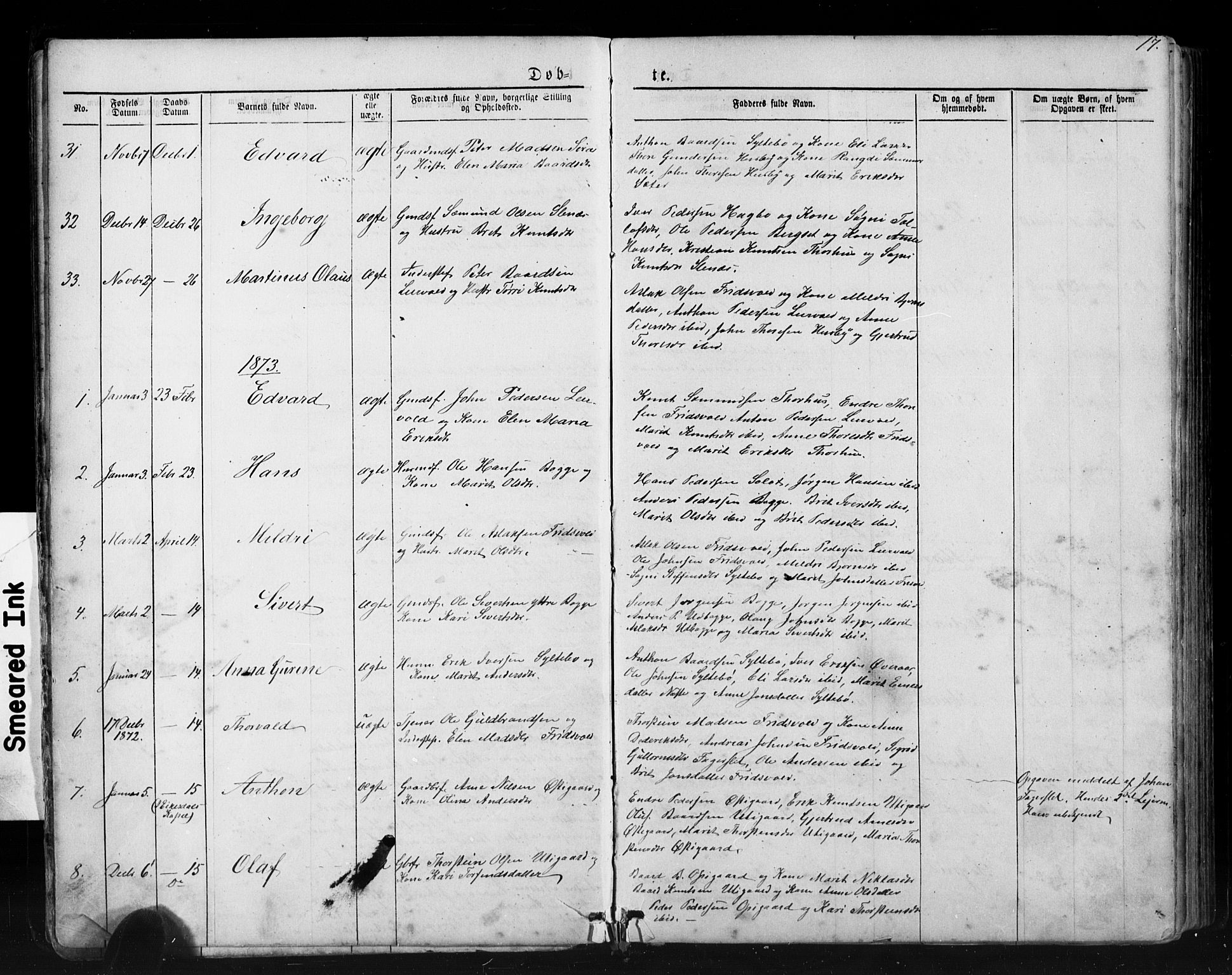 Ministerialprotokoller, klokkerbøker og fødselsregistre - Møre og Romsdal, SAT/A-1454/552/L0638: Parish register (copy) no. 552C01, 1867-1902, p. 17