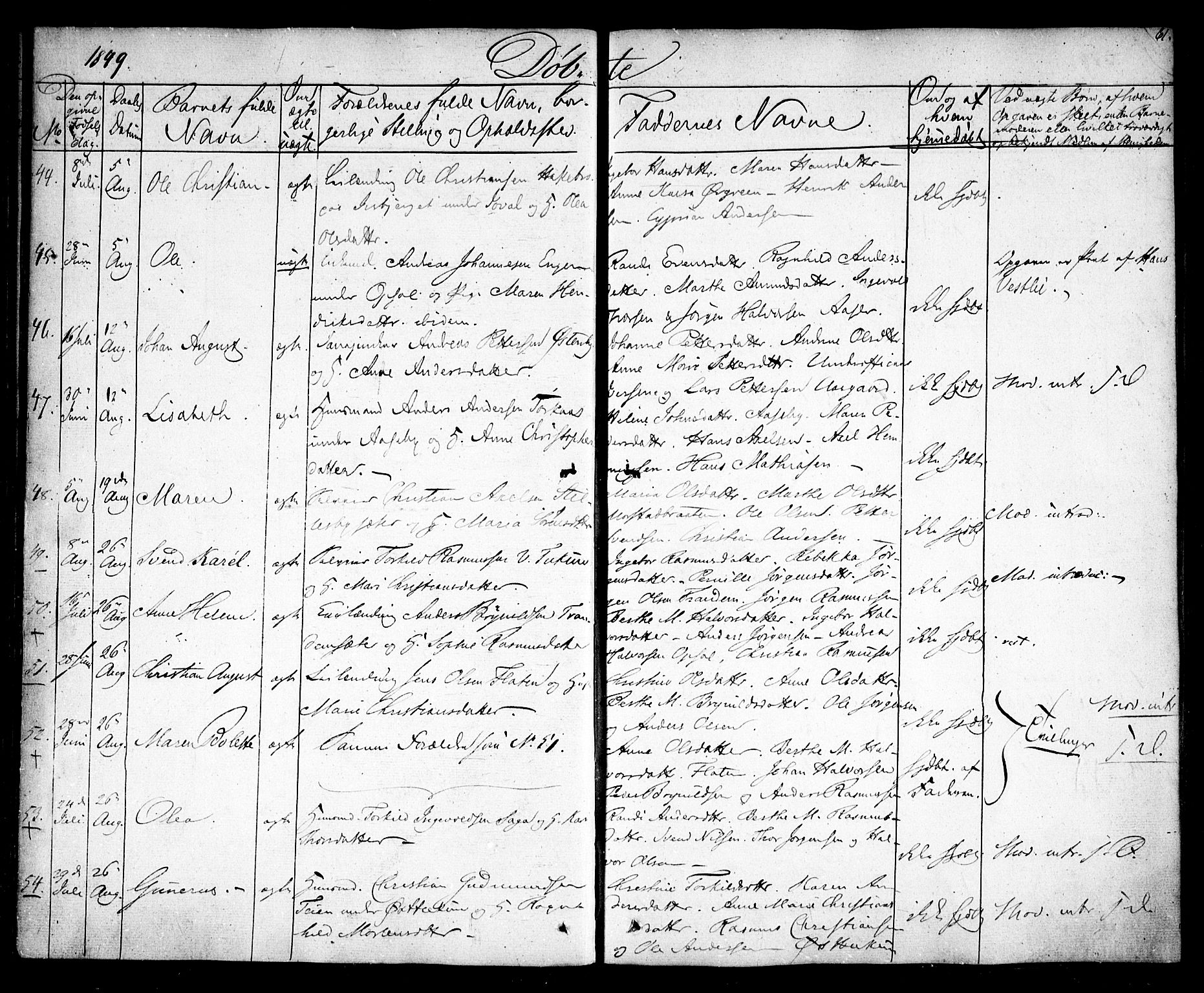 Rødenes prestekontor Kirkebøker, AV/SAO-A-2005/F/Fa/L0005: Parish register (official) no. I 5, 1838-1849, p. 61