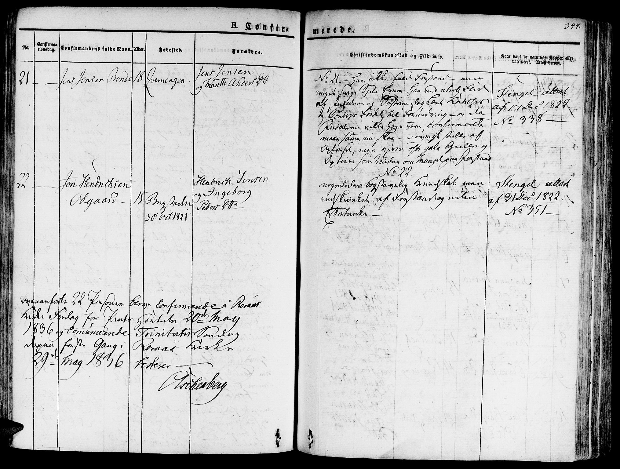 Ministerialprotokoller, klokkerbøker og fødselsregistre - Sør-Trøndelag, AV/SAT-A-1456/681/L0930: Parish register (official) no. 681A08, 1829-1844, p. 344