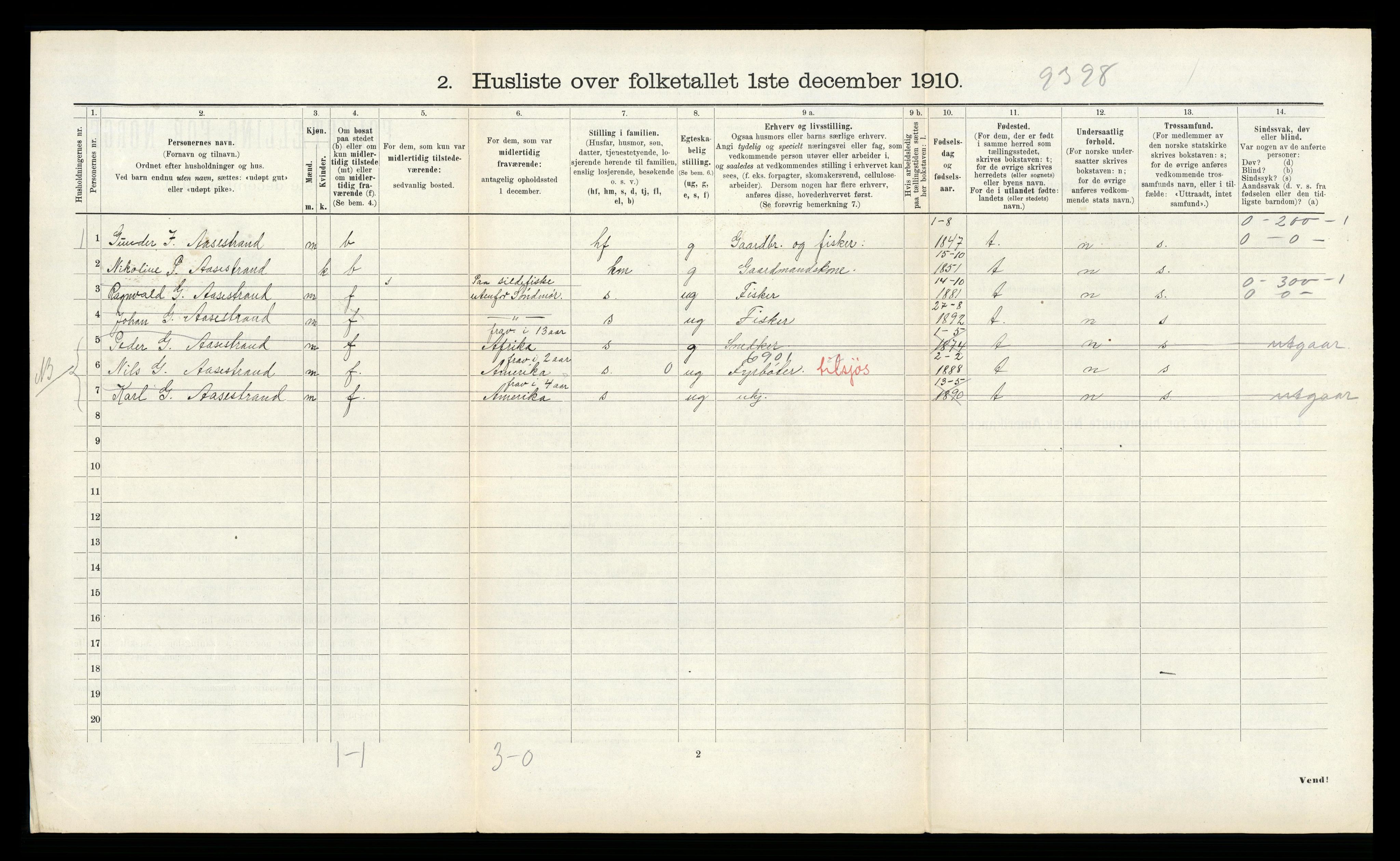 RA, 1910 census for Borgund, 1910, p. 466