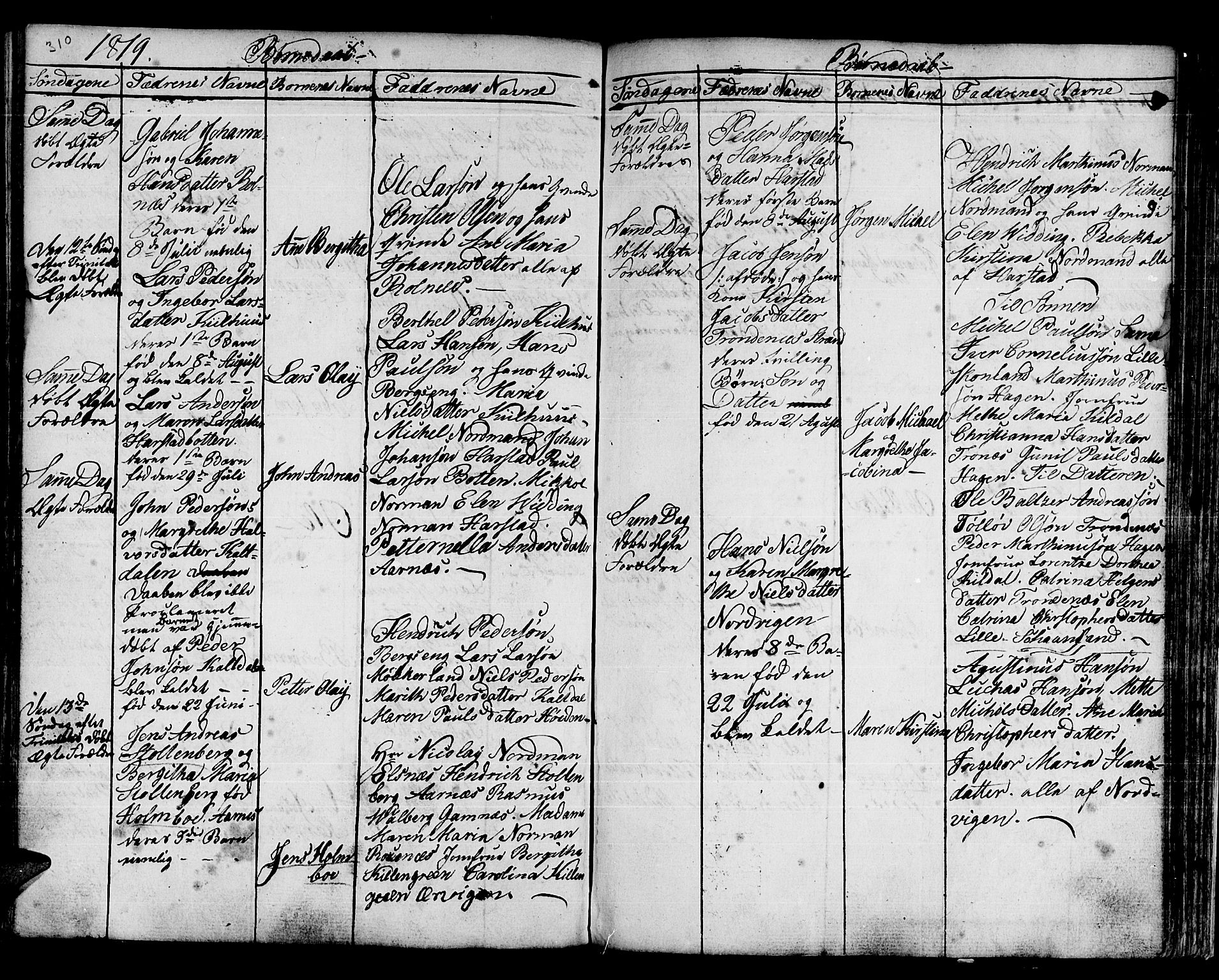 Trondenes sokneprestkontor, AV/SATØ-S-1319/H/Ha/L0005kirke: Parish register (official) no. 5, 1804-1820, p. 310-311