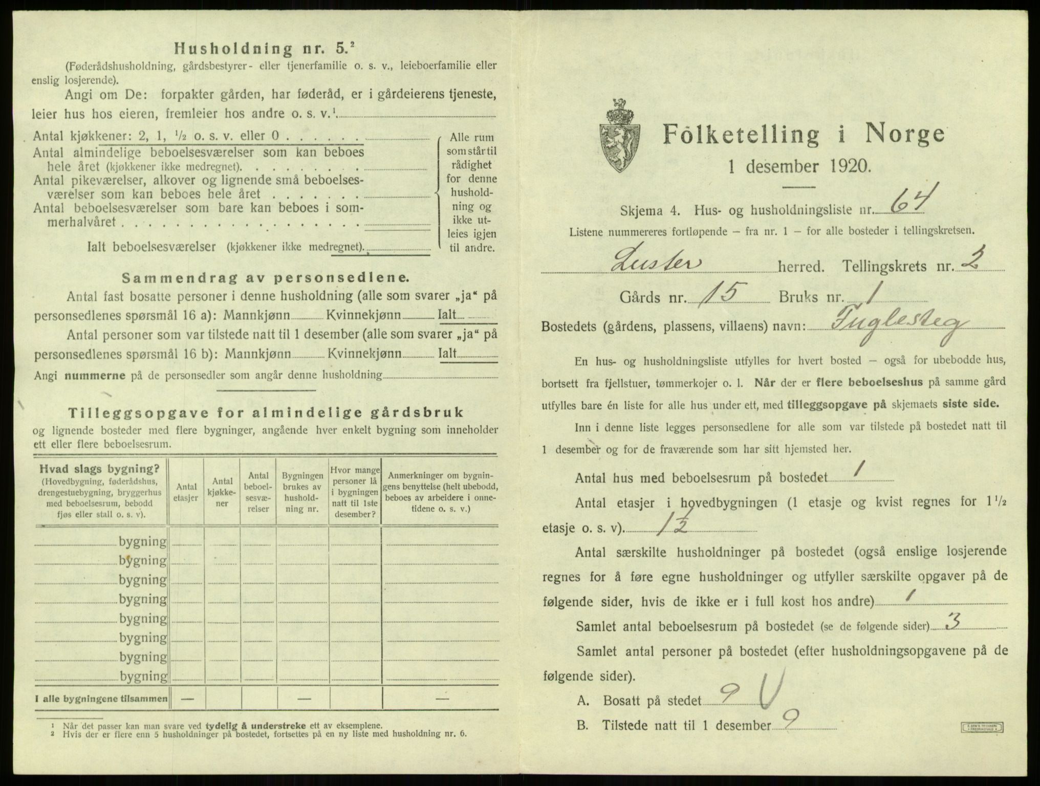 SAB, 1920 census for Luster, 1920, p. 239