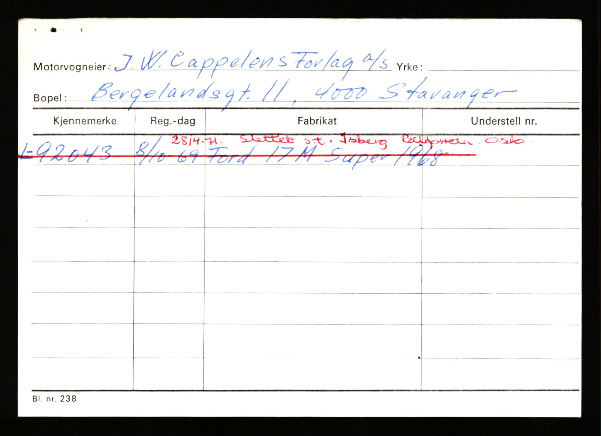 Stavanger trafikkstasjon, SAST/A-101942/0/H/L0005: Bue - Dahlstrøm, 1930-1971, p. 2121