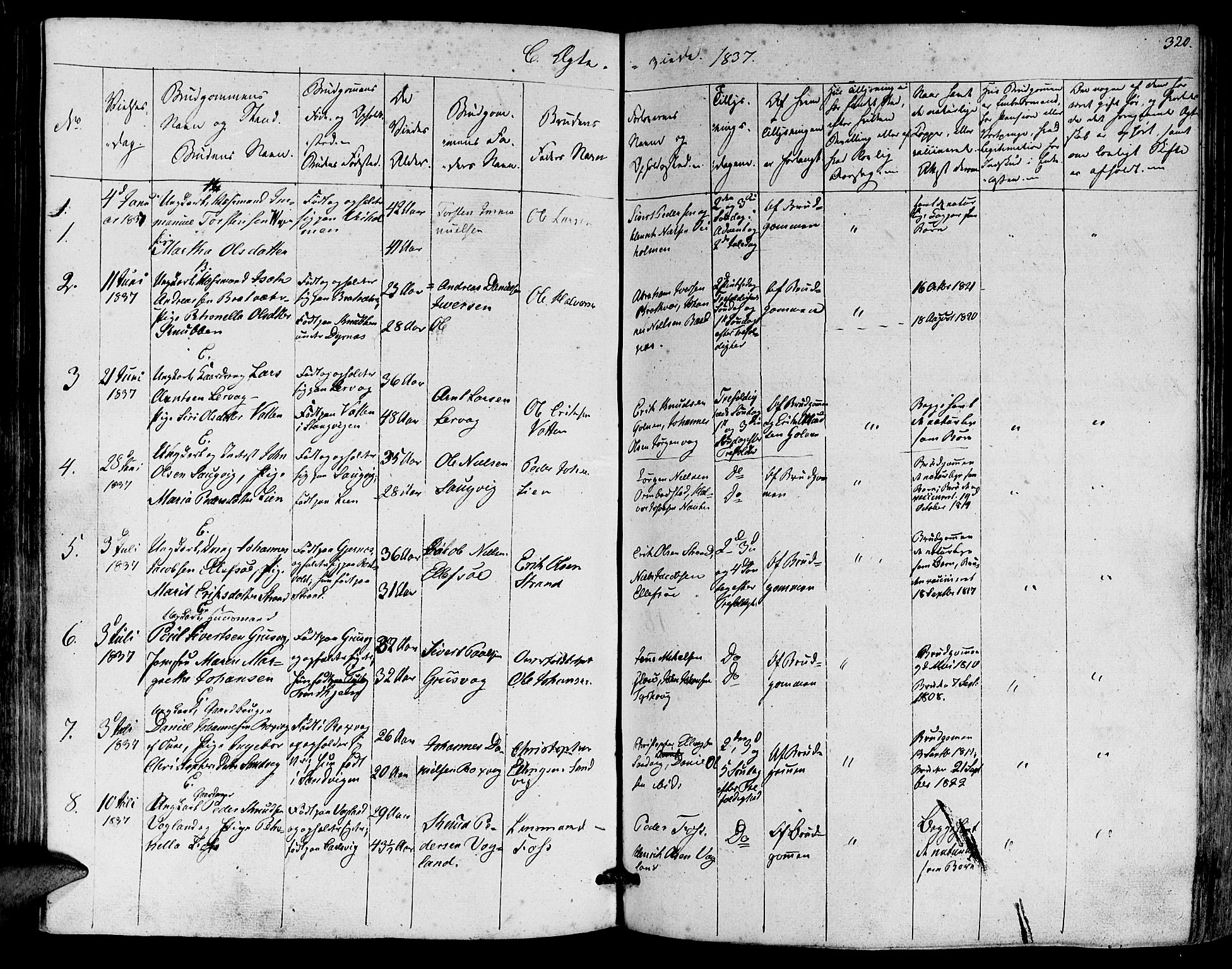 Ministerialprotokoller, klokkerbøker og fødselsregistre - Møre og Romsdal, SAT/A-1454/581/L0936: Parish register (official) no. 581A04, 1836-1852, p. 320