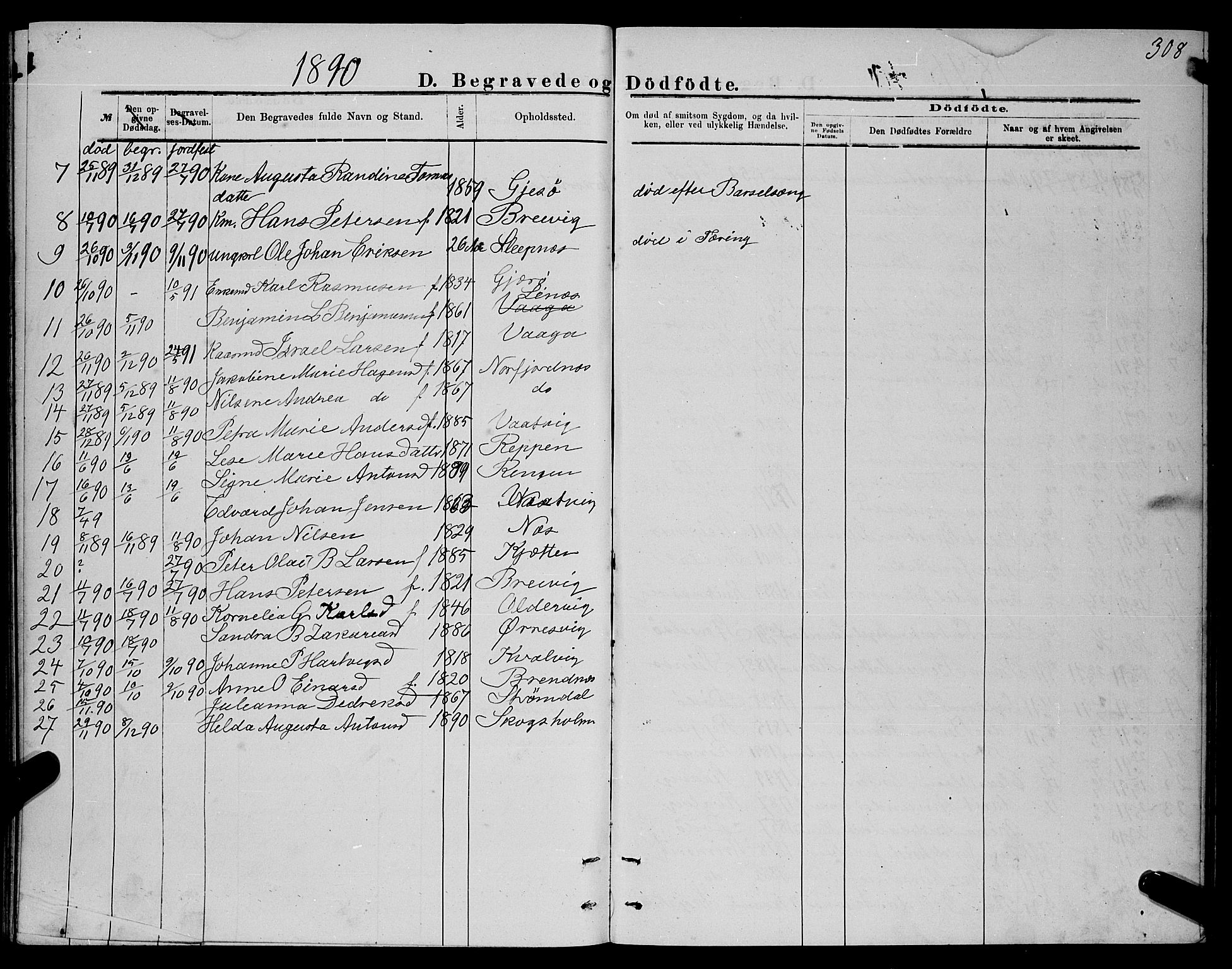 Ministerialprotokoller, klokkerbøker og fødselsregistre - Nordland, AV/SAT-A-1459/841/L0620: Parish register (copy) no. 841C04, 1877-1896, p. 308