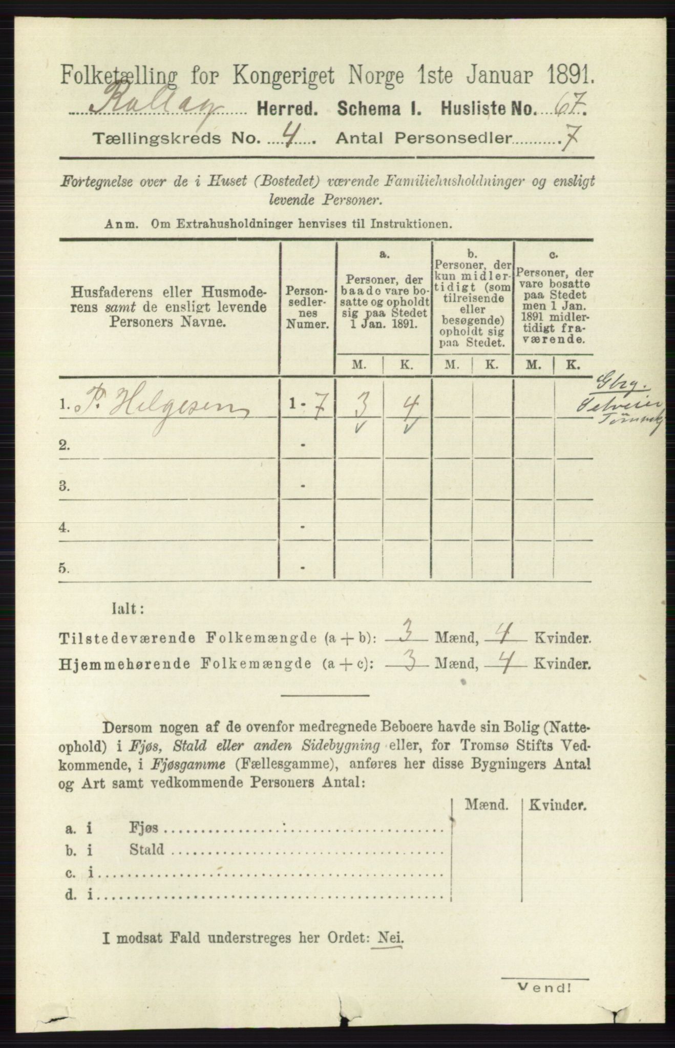 RA, 1891 census for 0632 Rollag, 1891, p. 1276