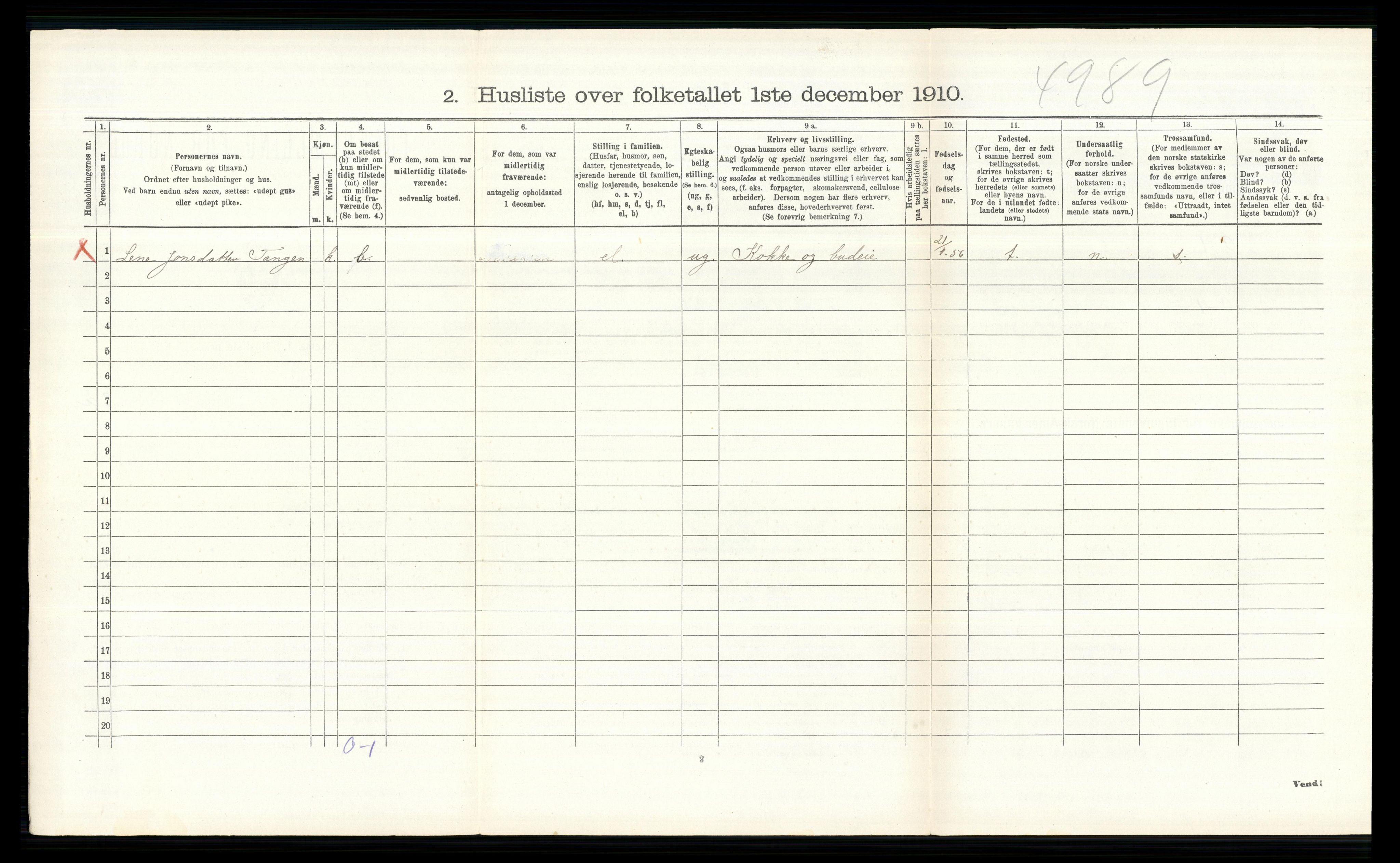 RA, 1910 census for Ringsaker, 1910, p. 1374