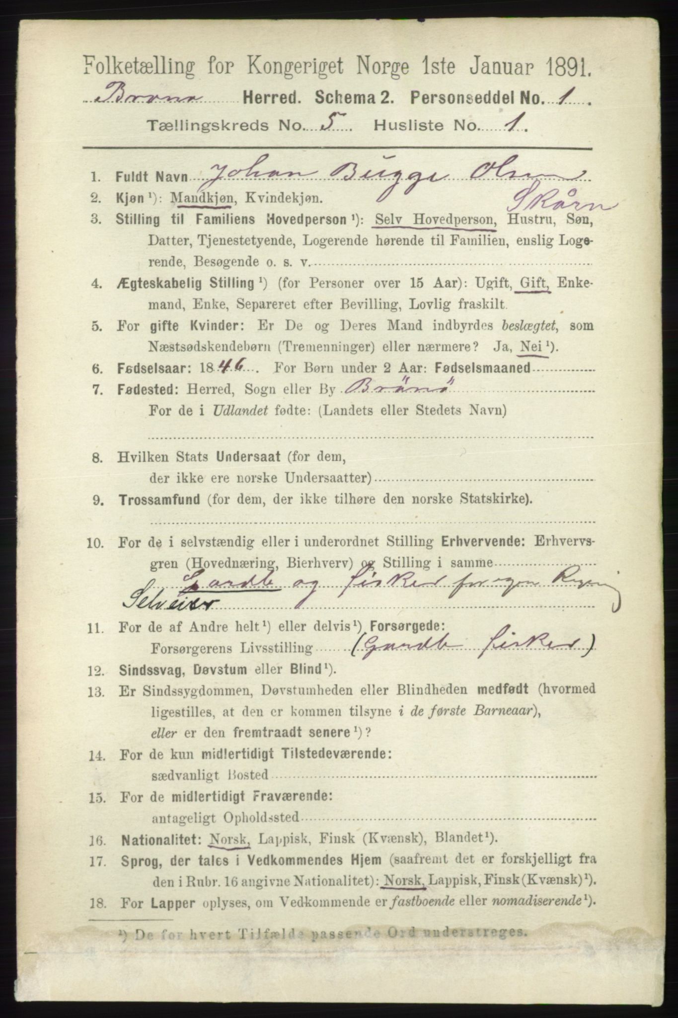 RA, 1891 census for 1814 Brønnøy, 1891, p. 2463