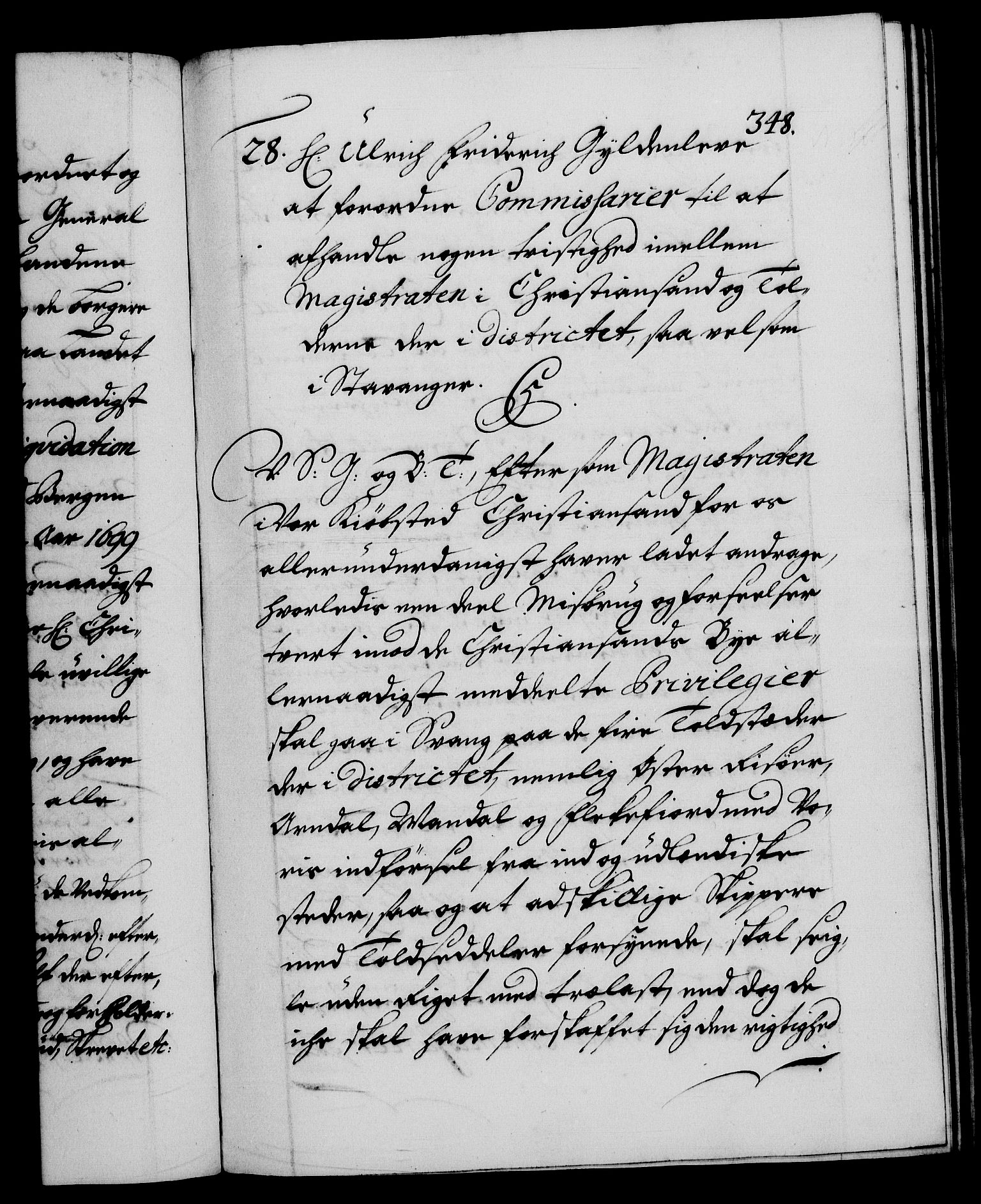 Danske Kanselli 1572-1799, AV/RA-EA-3023/F/Fc/Fca/Fcab/L0015: Norske tegnelser (mikrofilm), 1692-1699, p. 348a