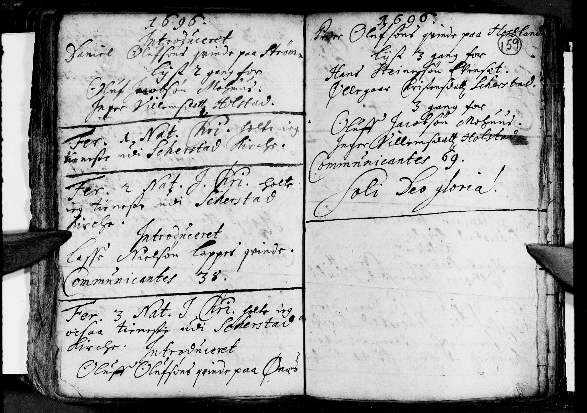 Ministerialprotokoller, klokkerbøker og fødselsregistre - Nordland, AV/SAT-A-1459/852/L0732: Parish register (official) no. 852A02, 1690-1699, p. 159